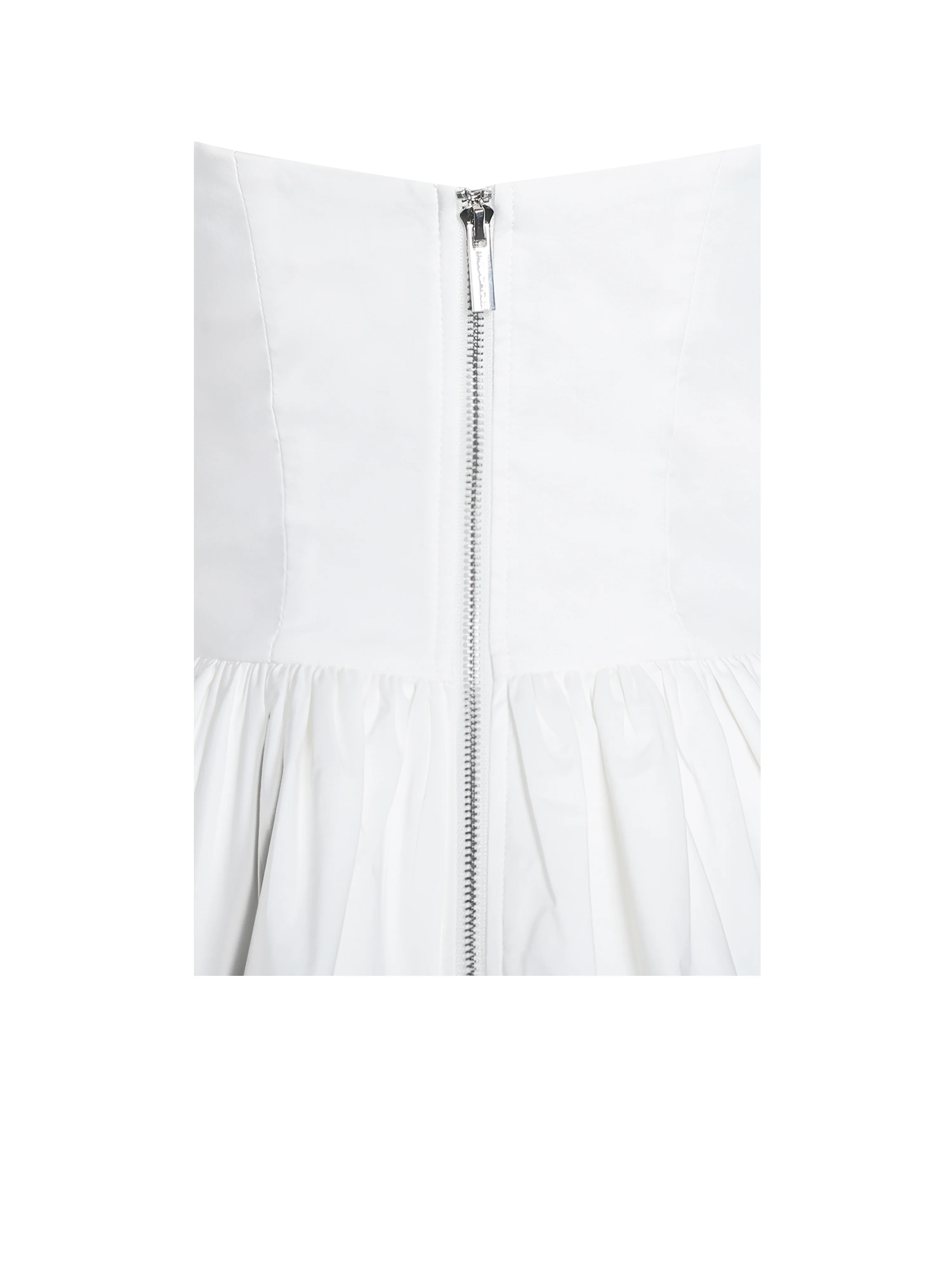 Qistina White Off-shoulder Bubble Hem Peplum Cotton Top