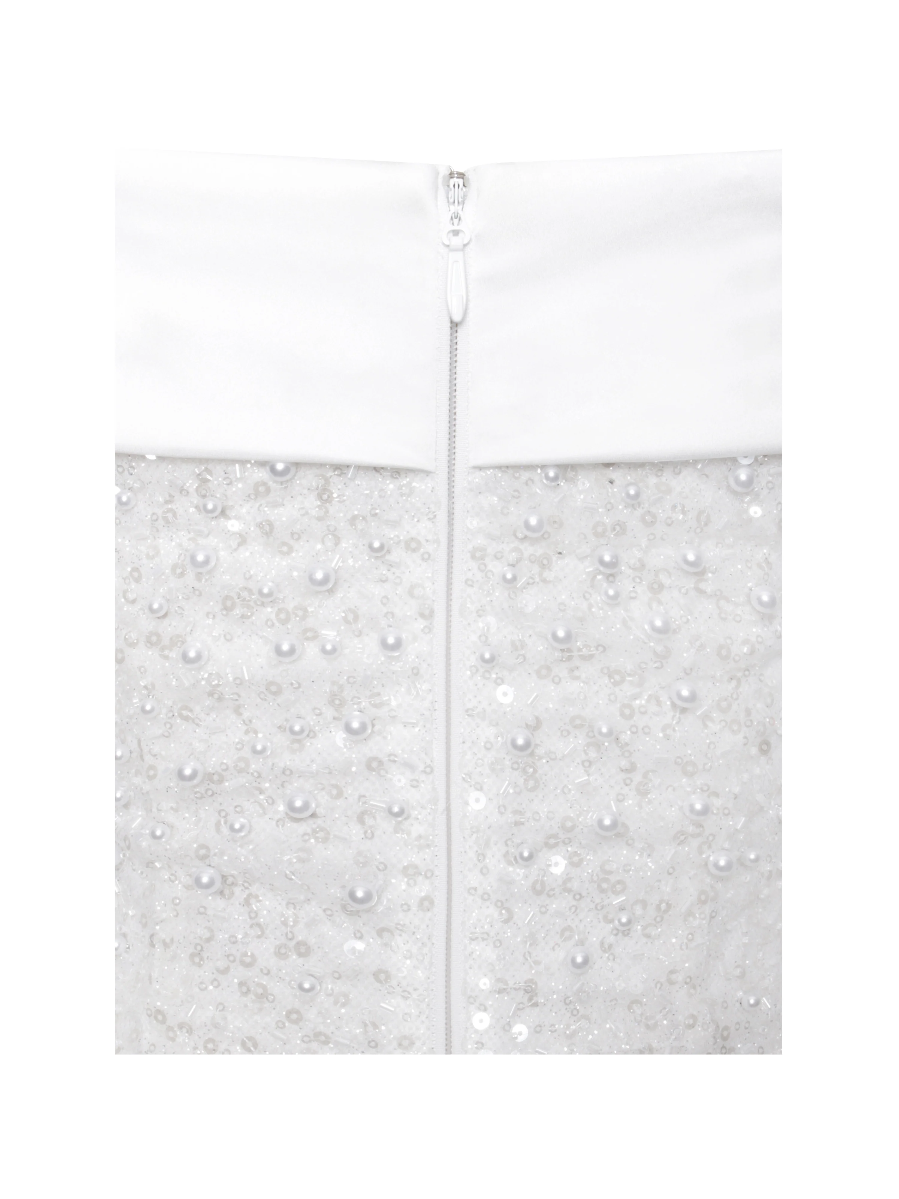 Kira Bead Embroidered Mesh Off Shoulder Long Sleeve Mini Dress