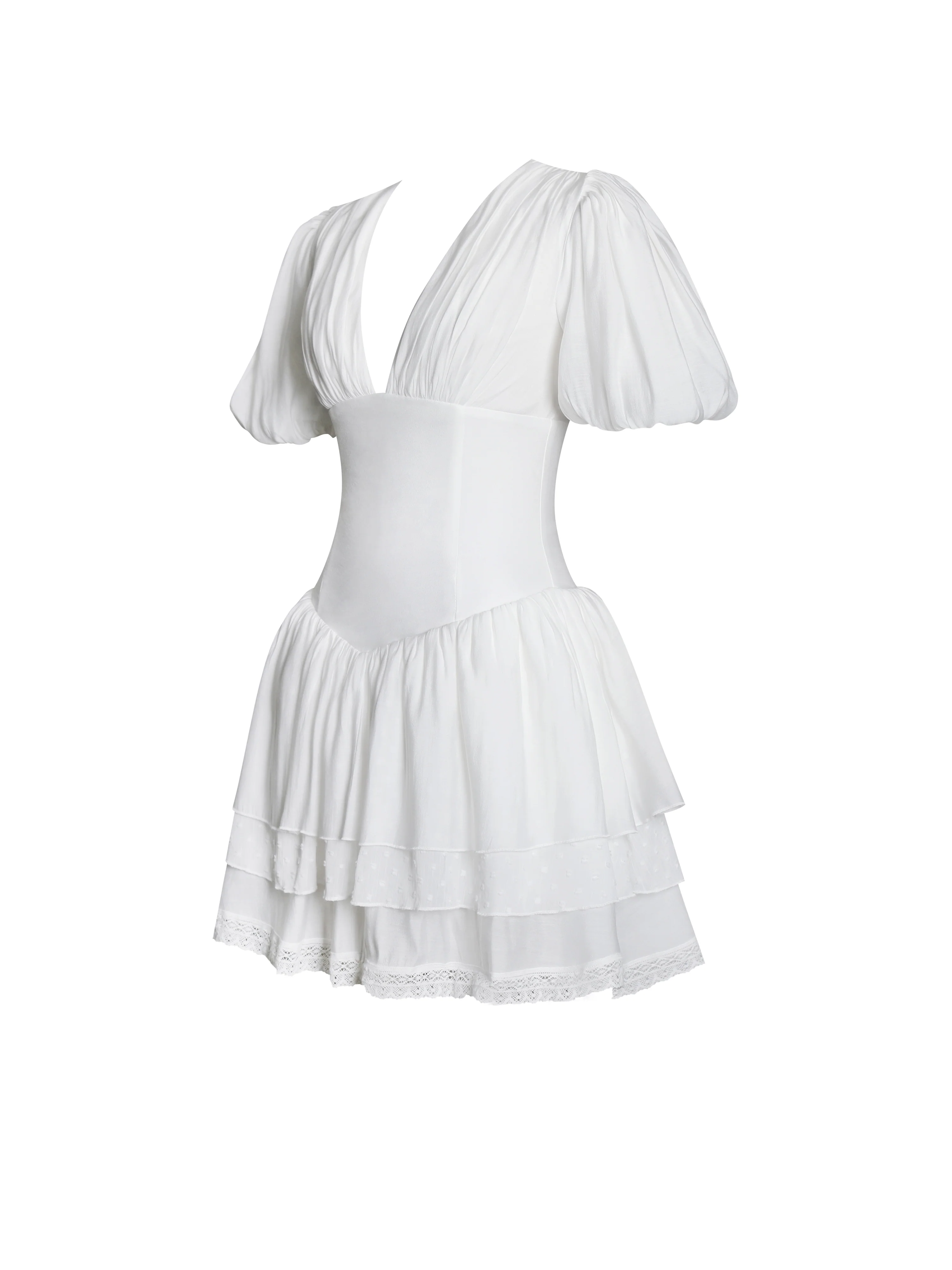 Caitlyn Bubble Sleeve Layered Mini Corset Dress