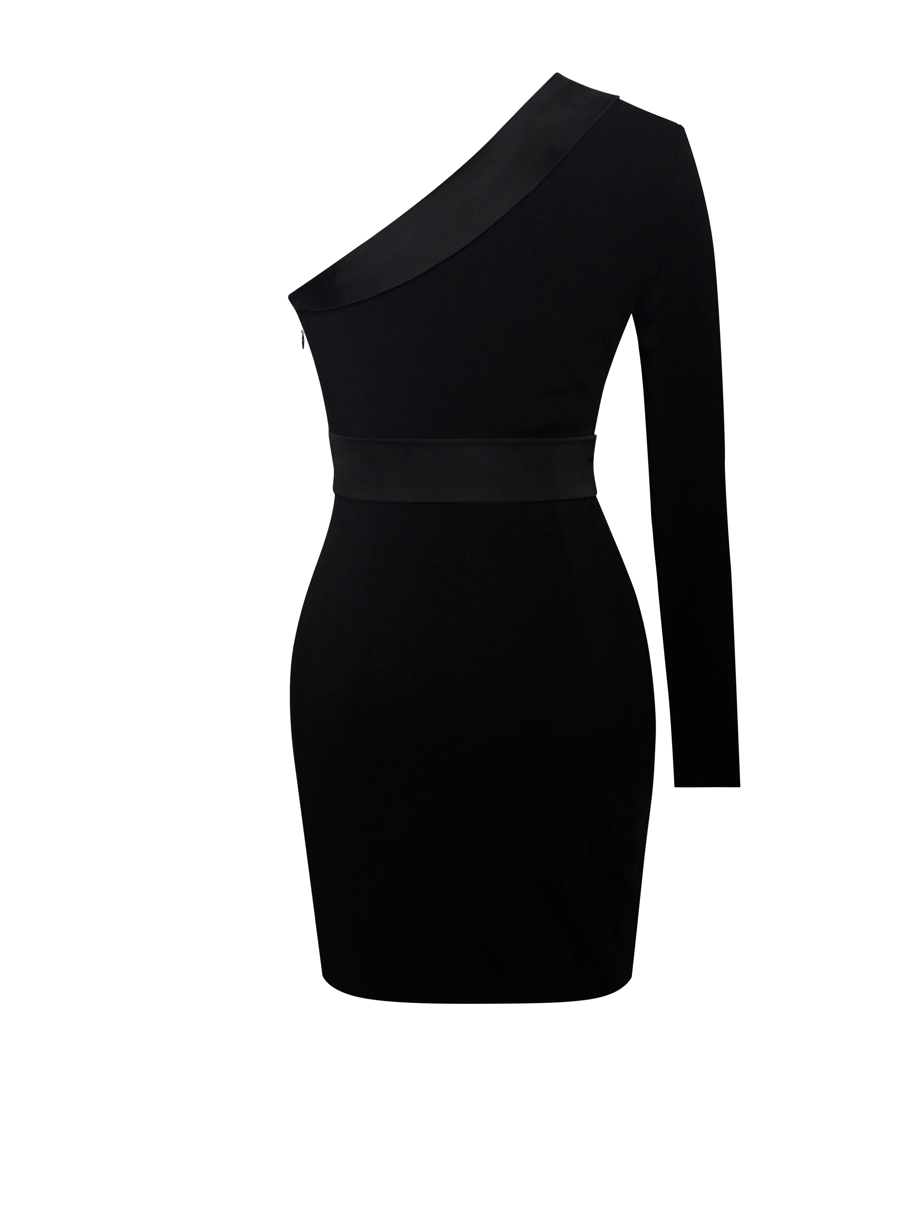 Silver Night Black Sequin Crepe Tuxedo Blazer Dress