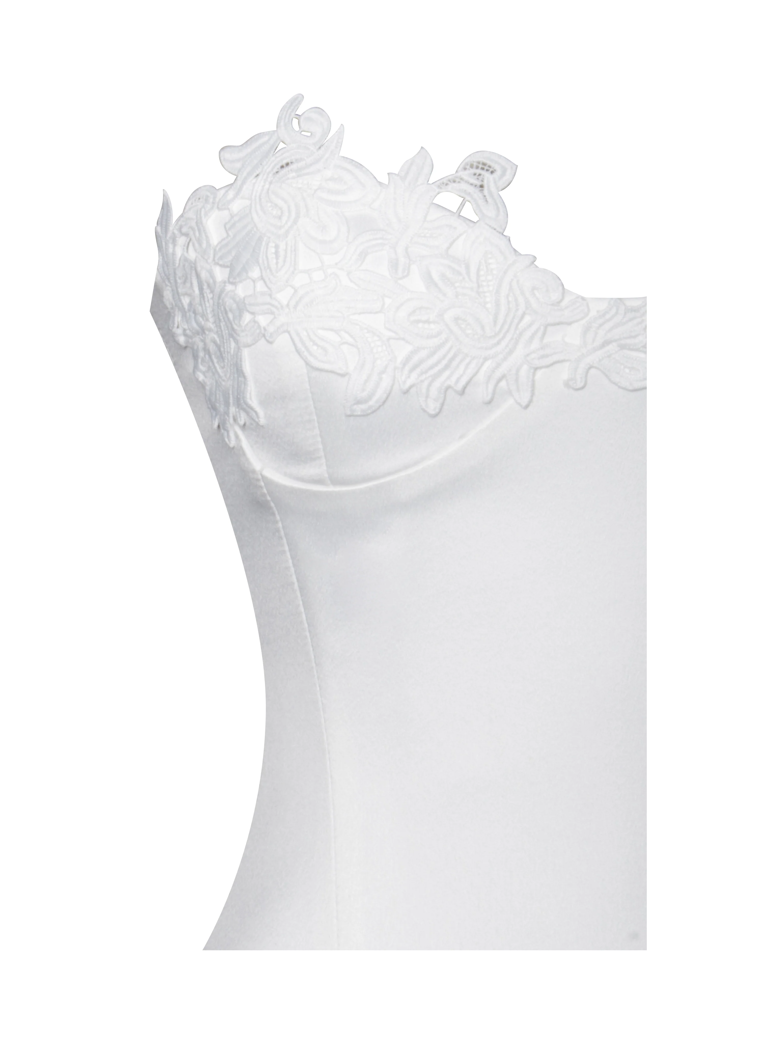 Naila Lace Trim Strapless Drop Waist Wedding Gown