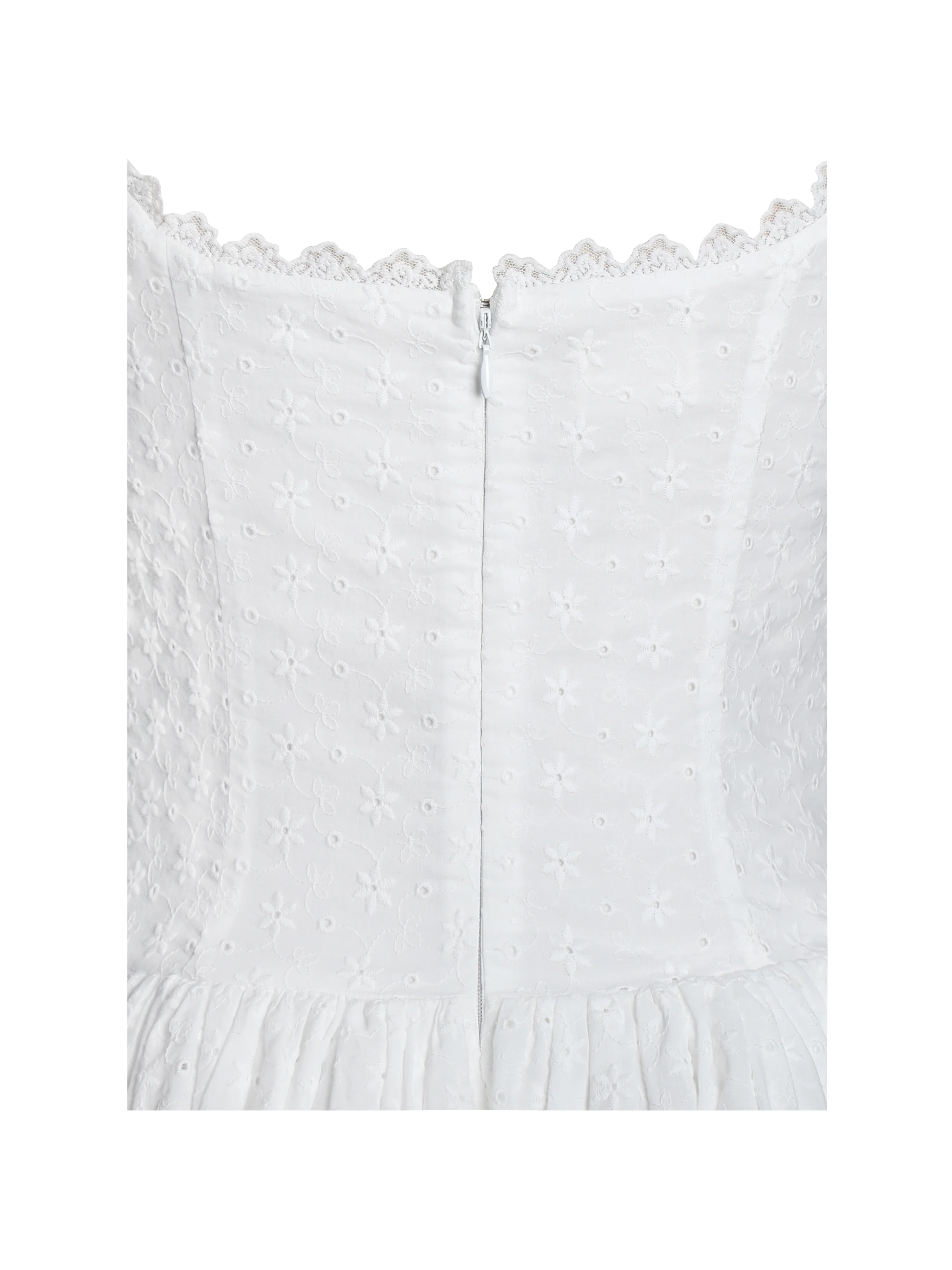 Madison Cotton Eyelet Square Neck Midi Dress