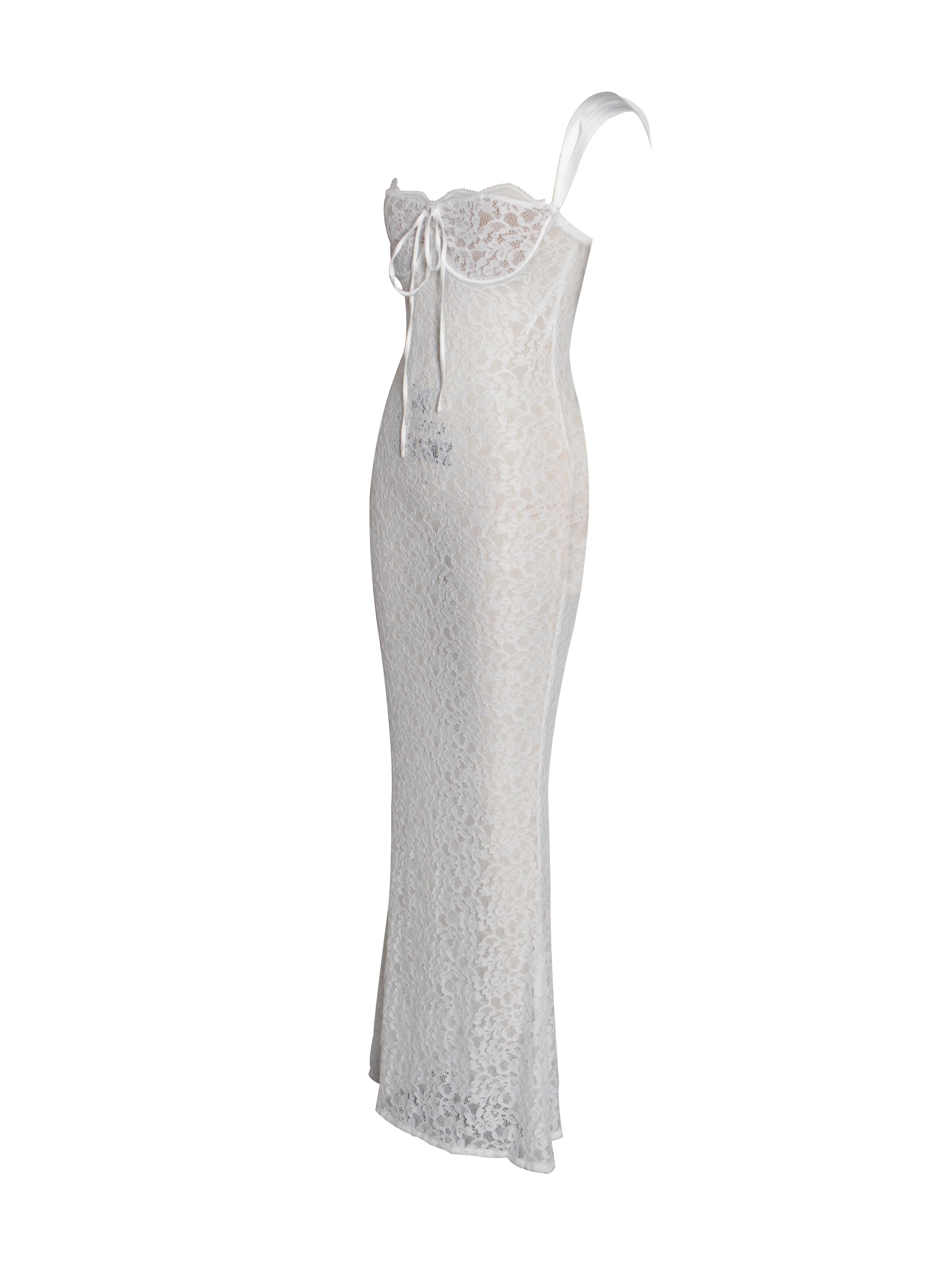 Veronica White Lace Maxi Dress
