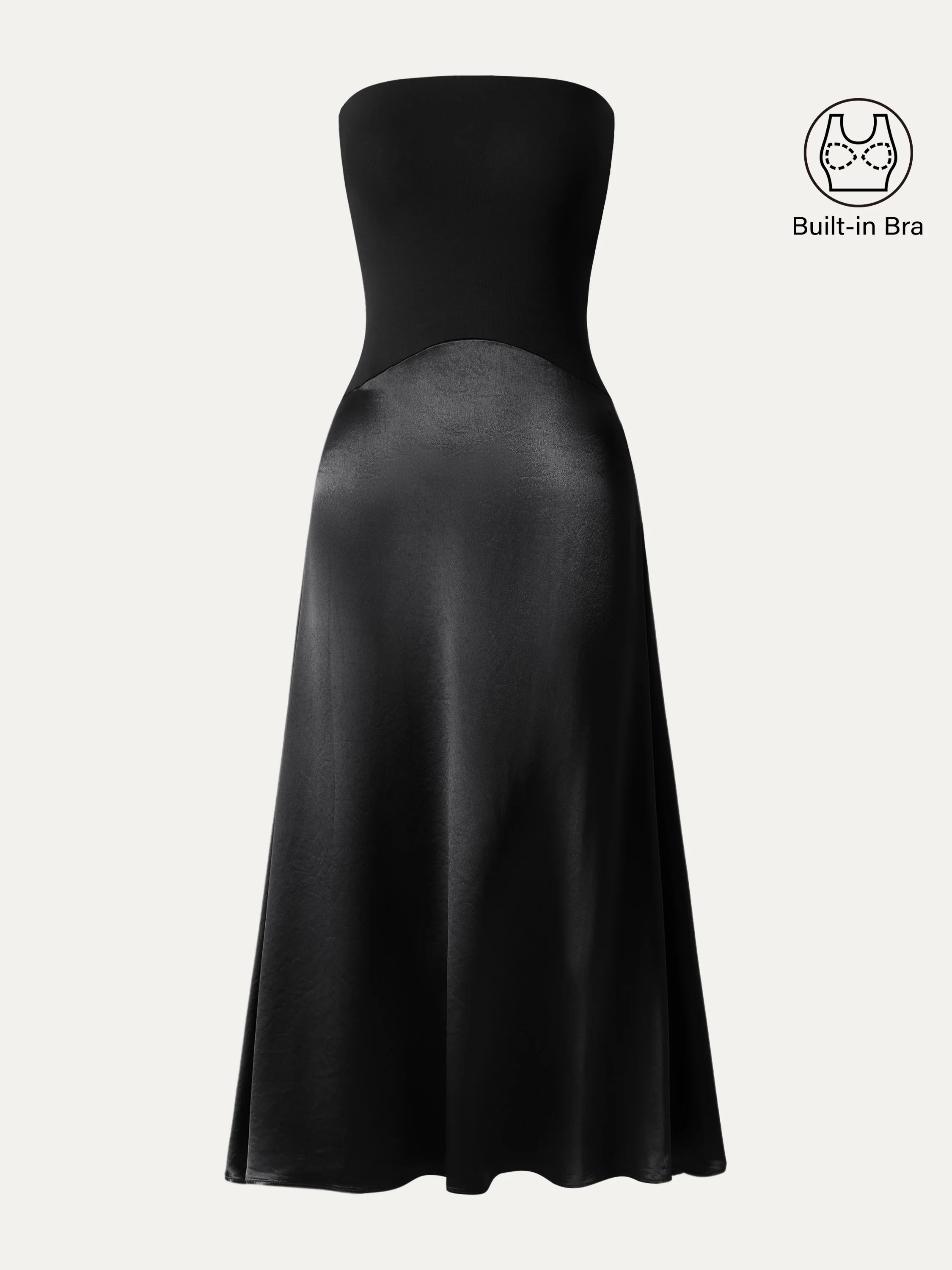 Midnight Acetate Non-slip Strapless Midi Brami Dress