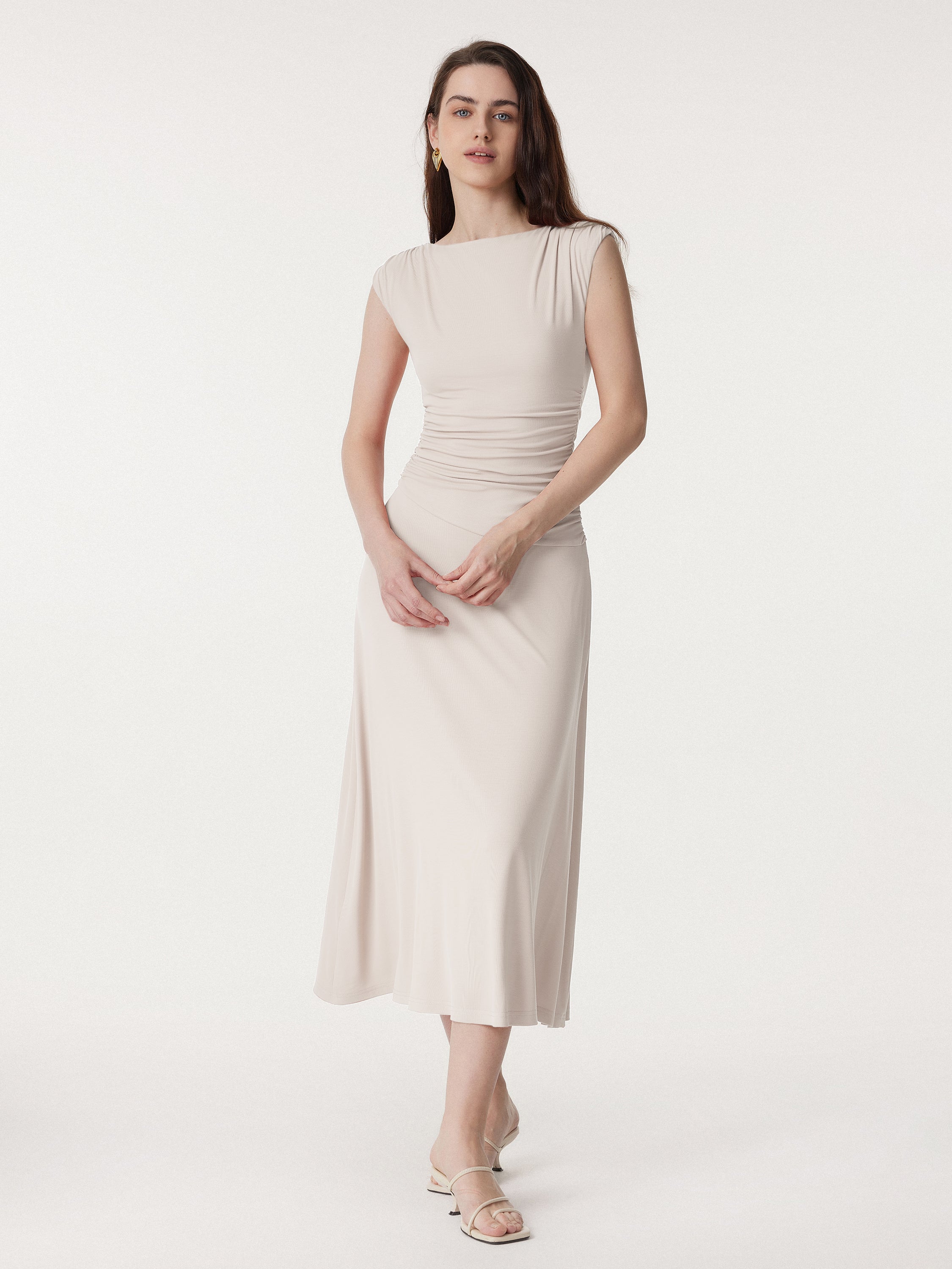 Breezy Cooling Side Ruched Maxi Dress