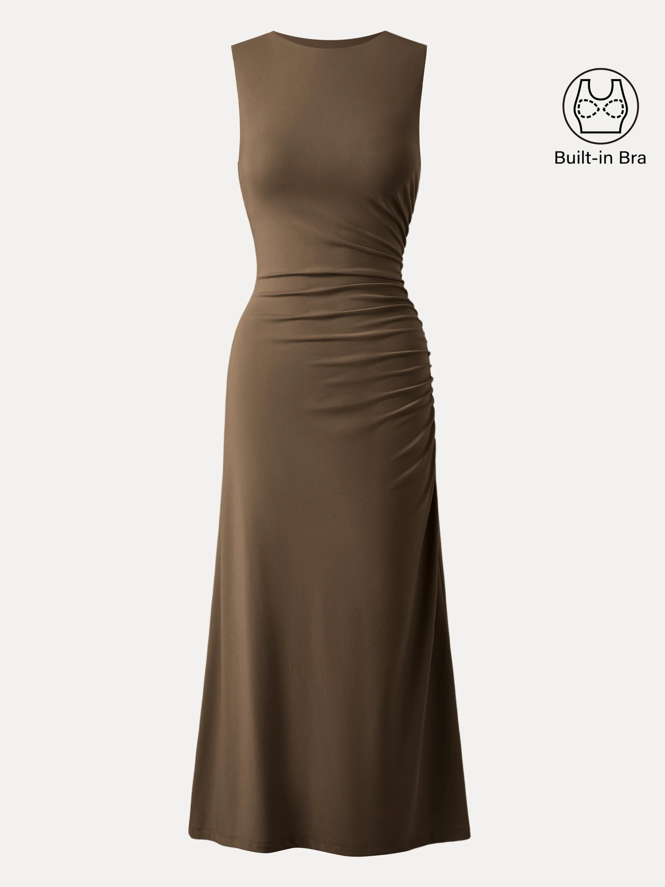 Side Ruched Midi Brami Dress