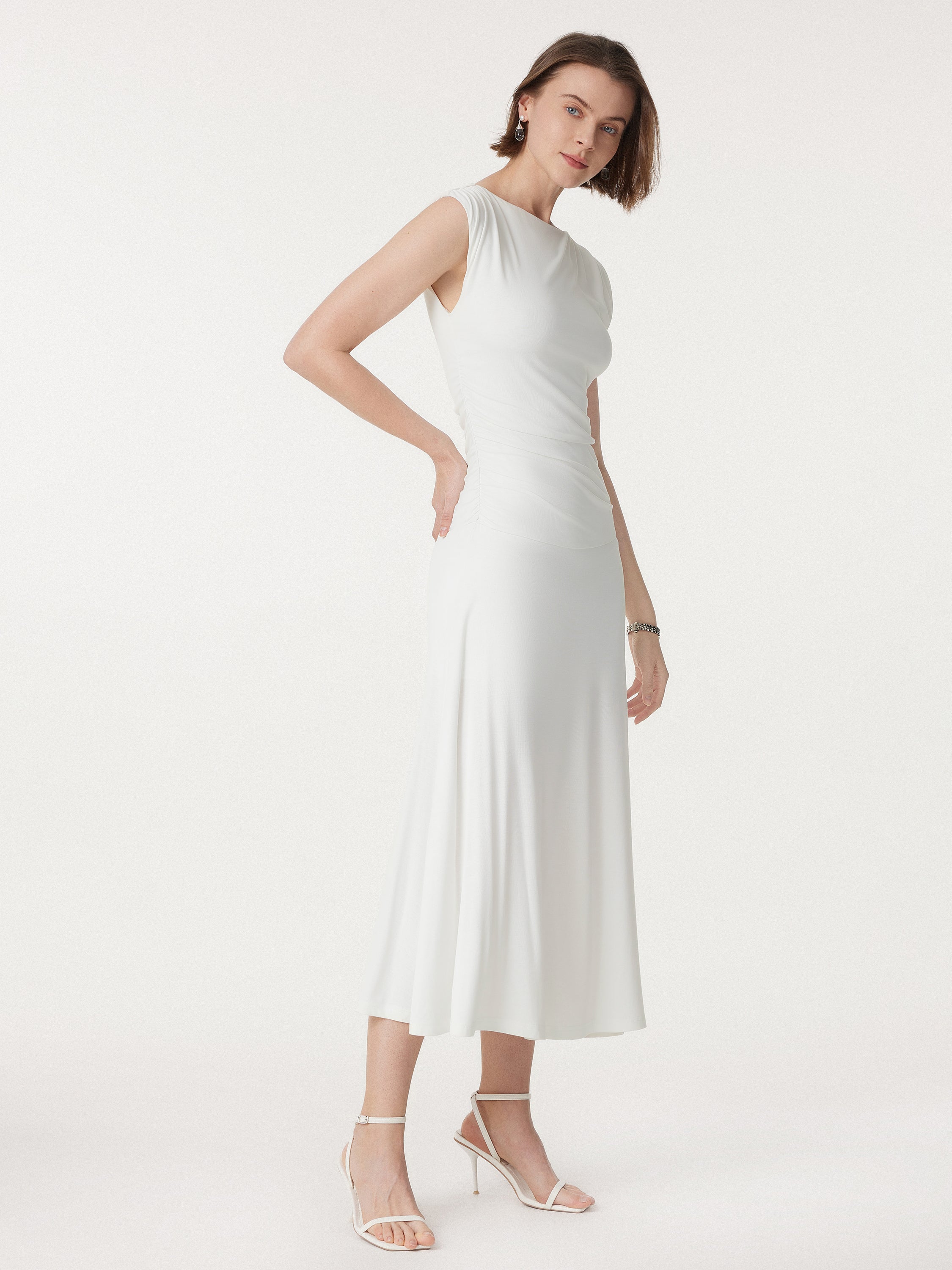 Breezy Cooling Side Ruched Maxi Dress