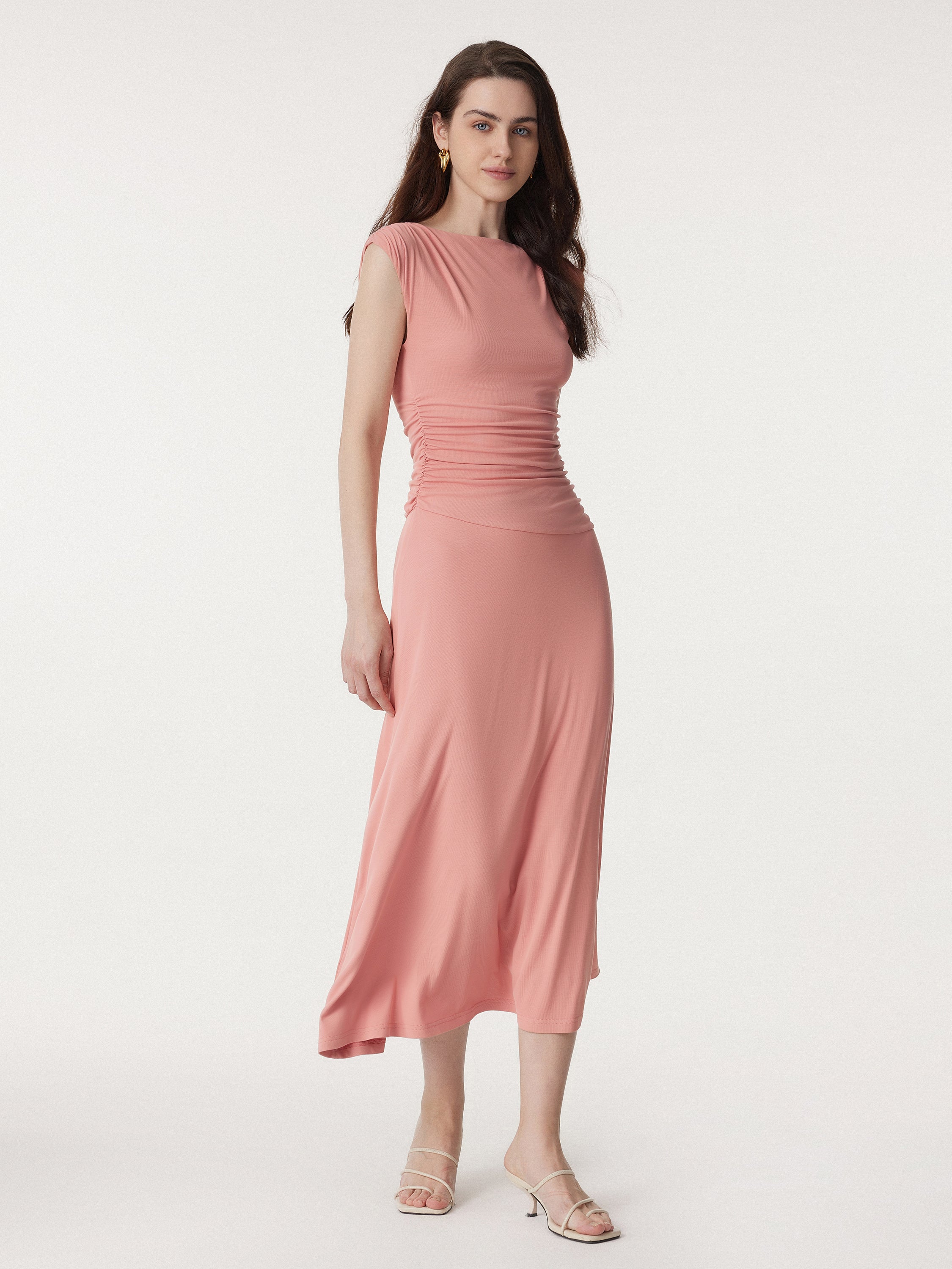 Breezy Cooling Side Ruched Maxi Dress