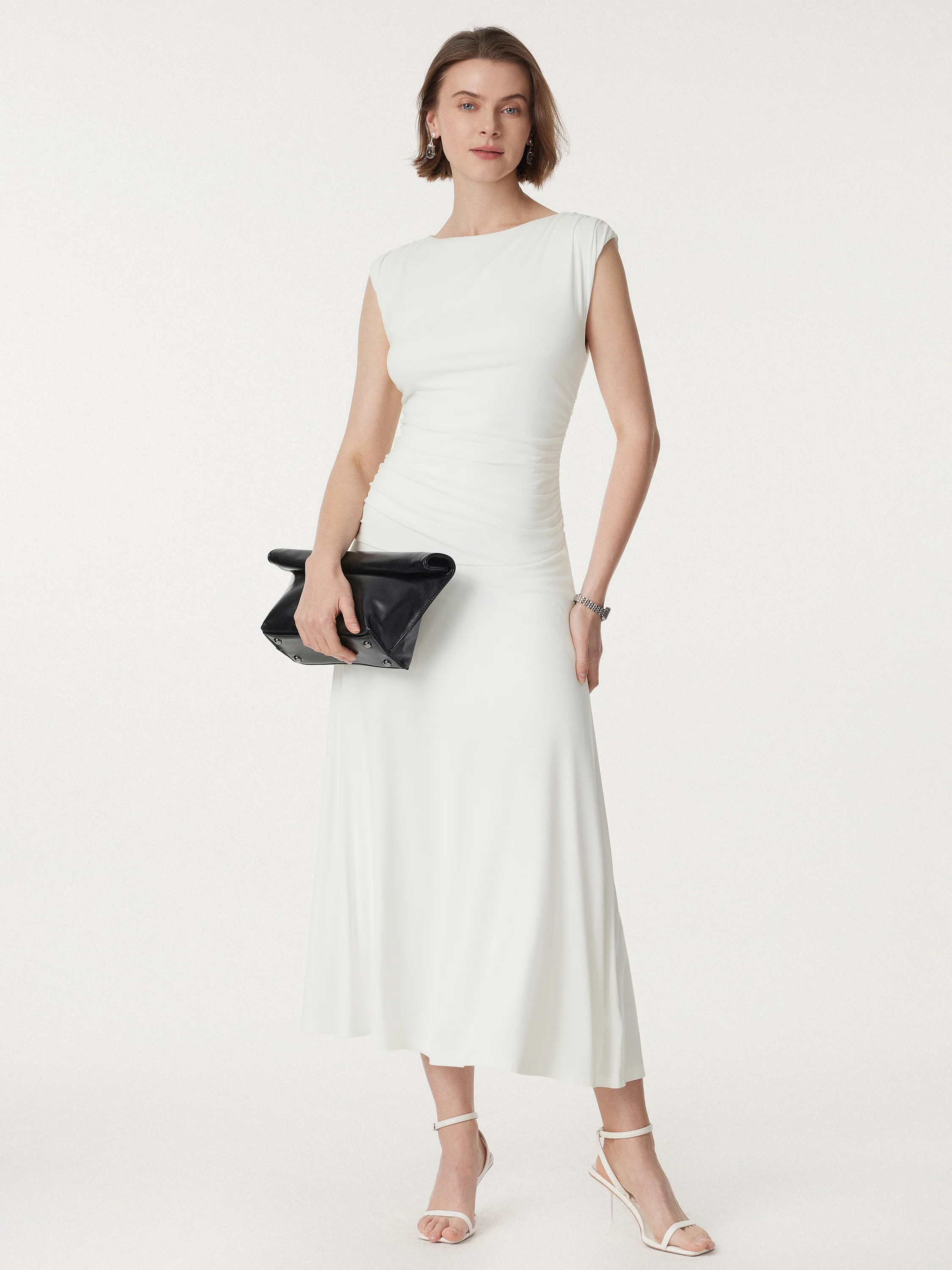 Breezy Cooling Side Ruched Maxi Dress