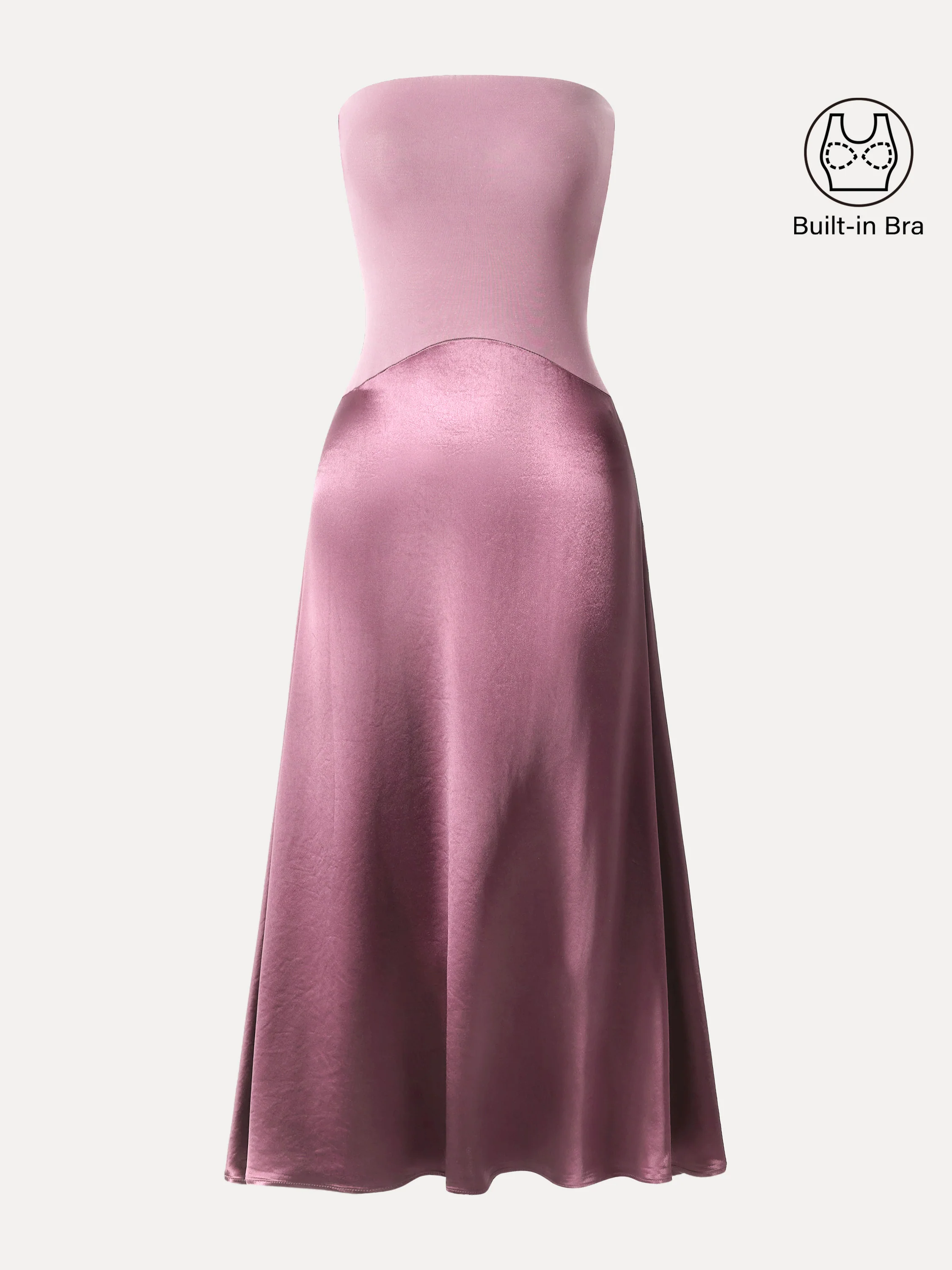 Midnight Acetate Non-slip Strapless Midi Brami Dress