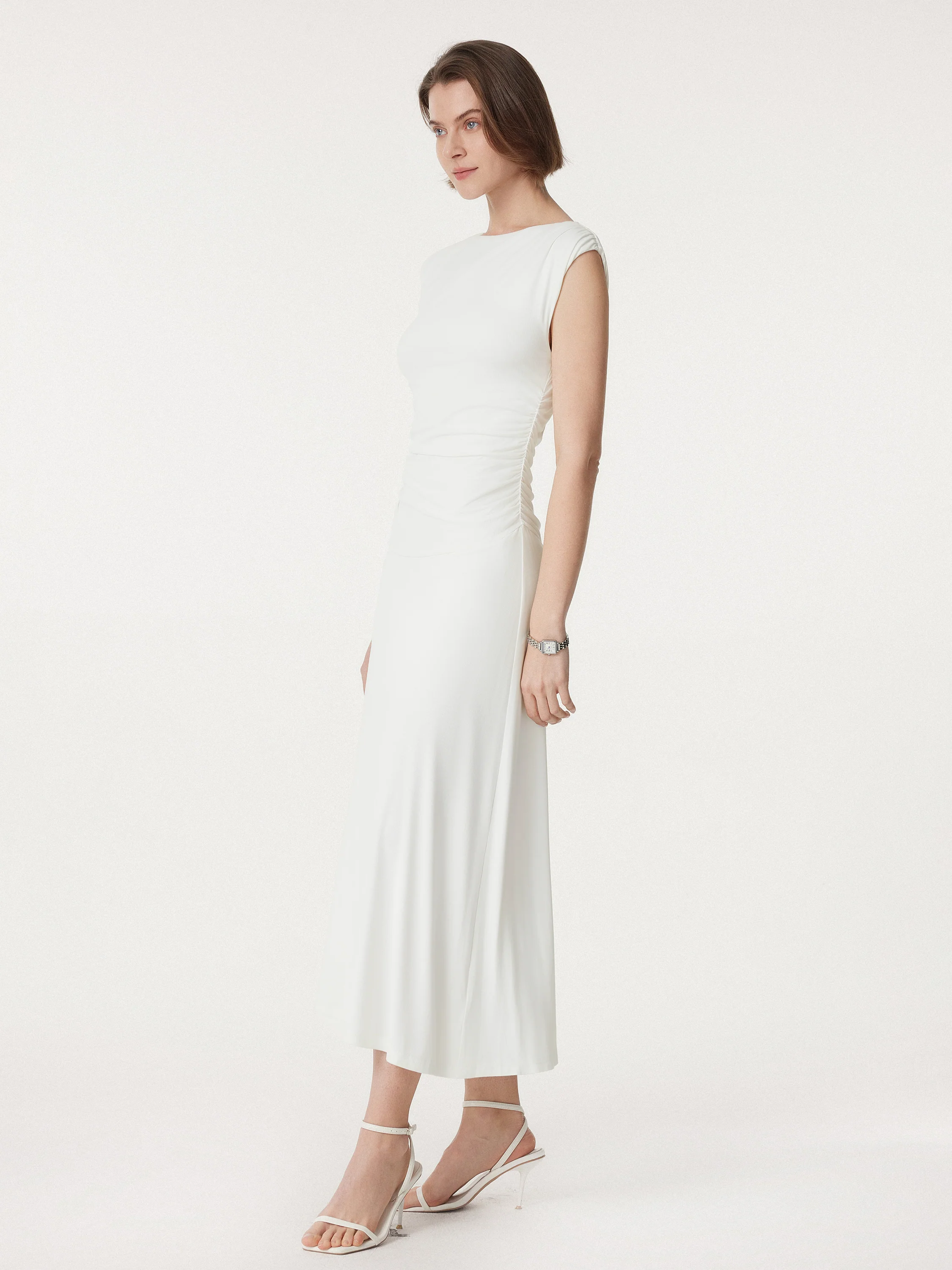 Breezy Cooling Side Ruched Maxi Dress