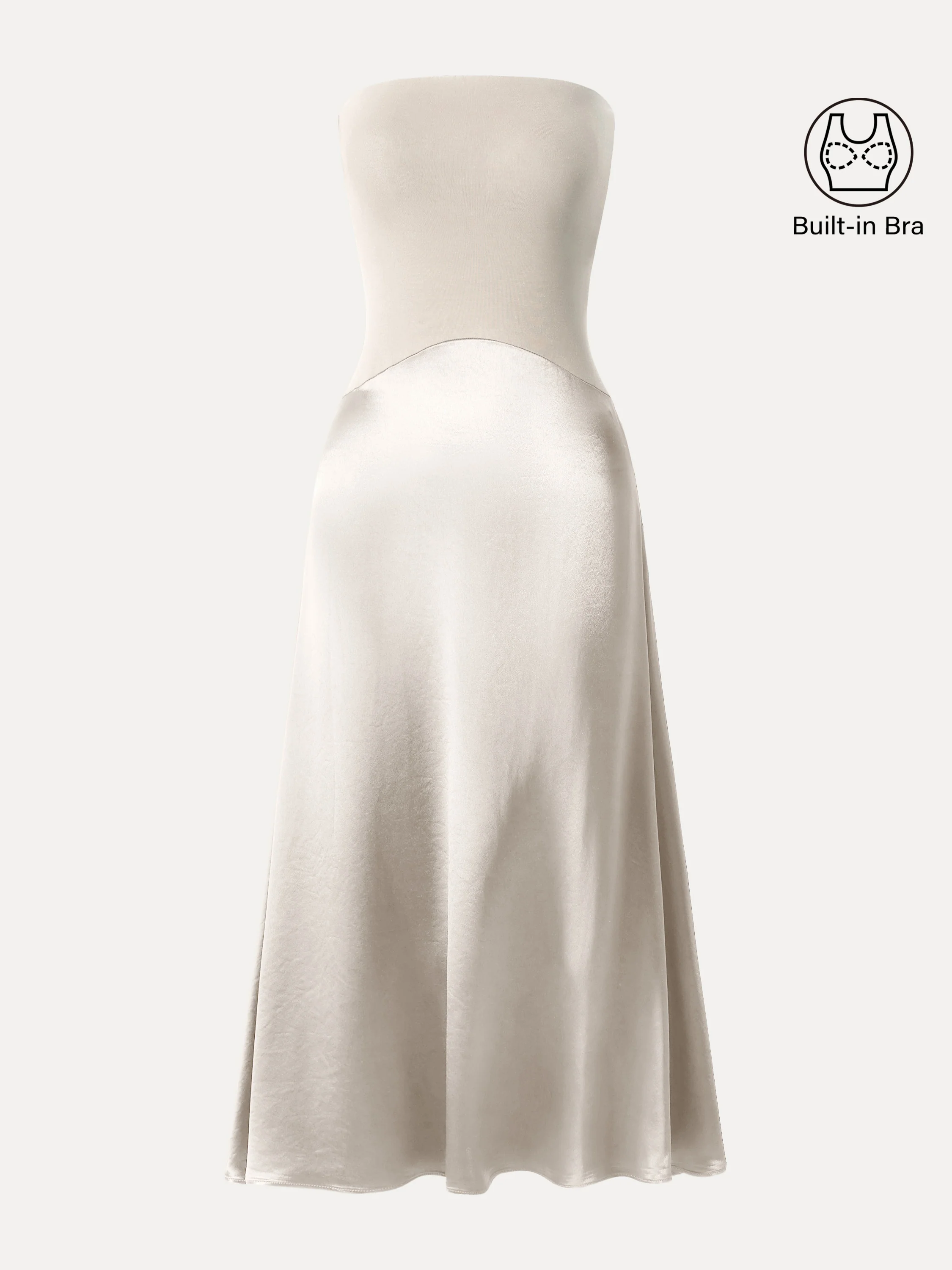 Midnight Acetate Non-slip Strapless Midi Brami Dress