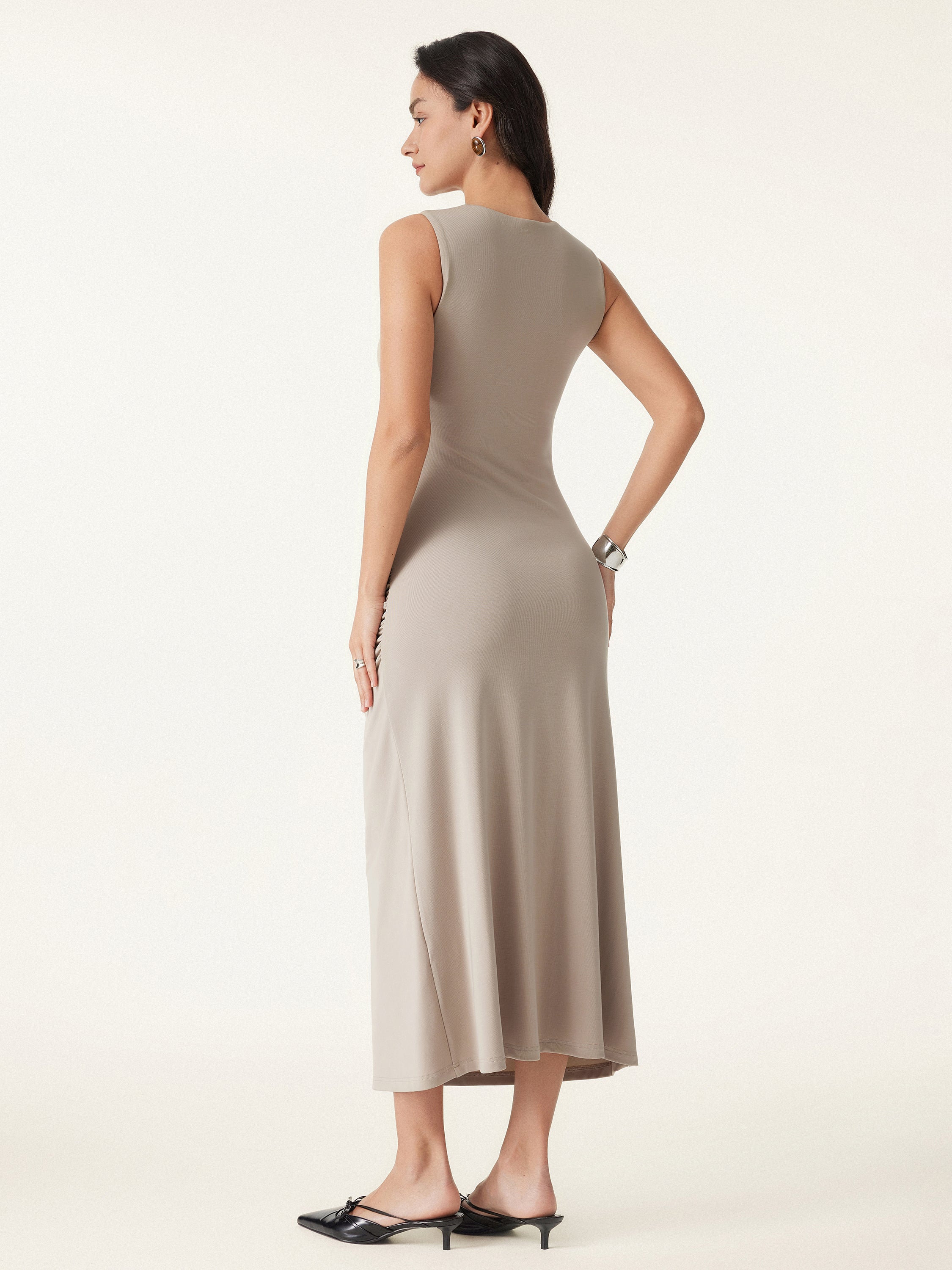 Side Ruched Midi Brami Dress