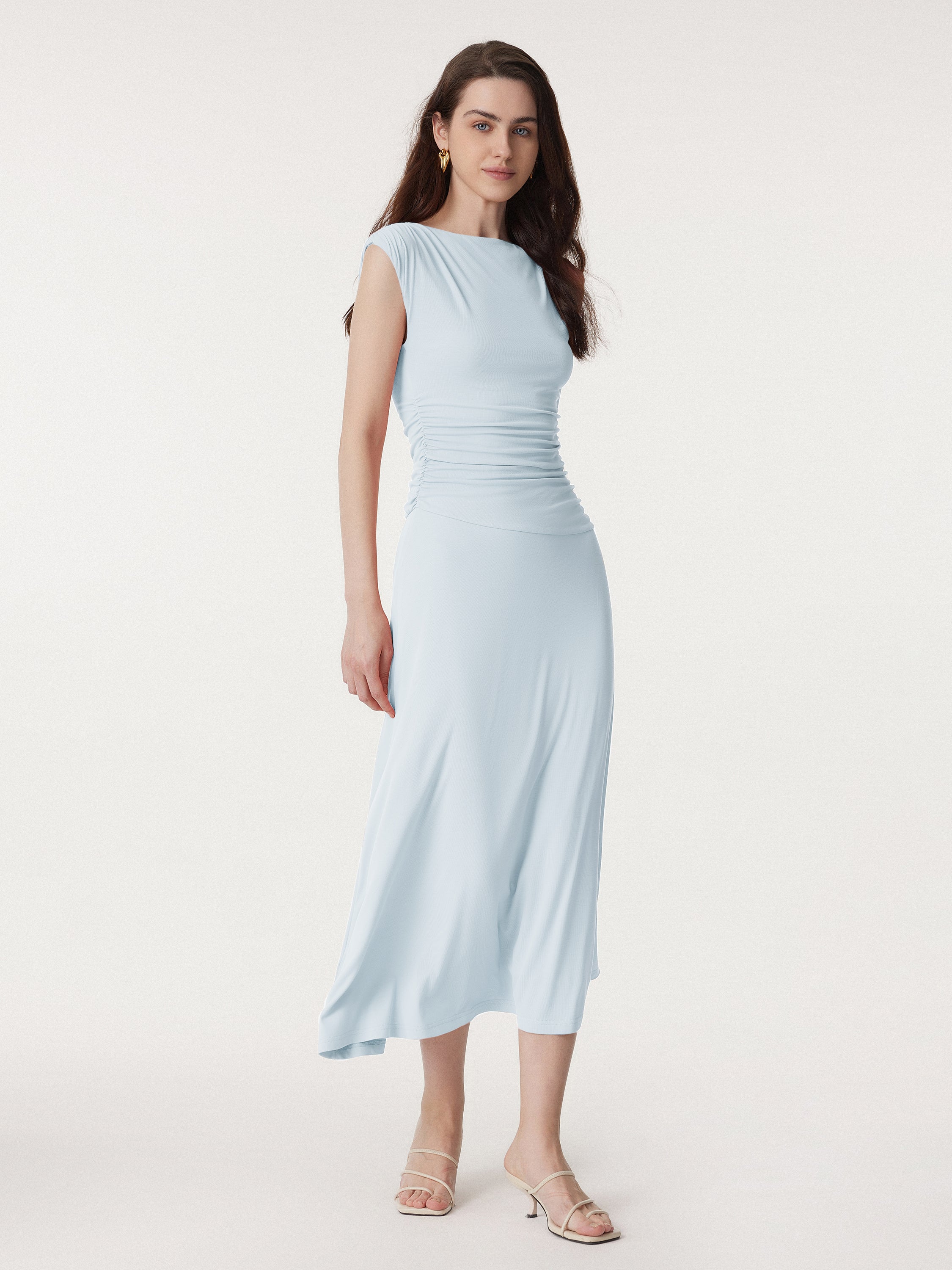 Breezy Cooling Side Ruched Maxi Dress