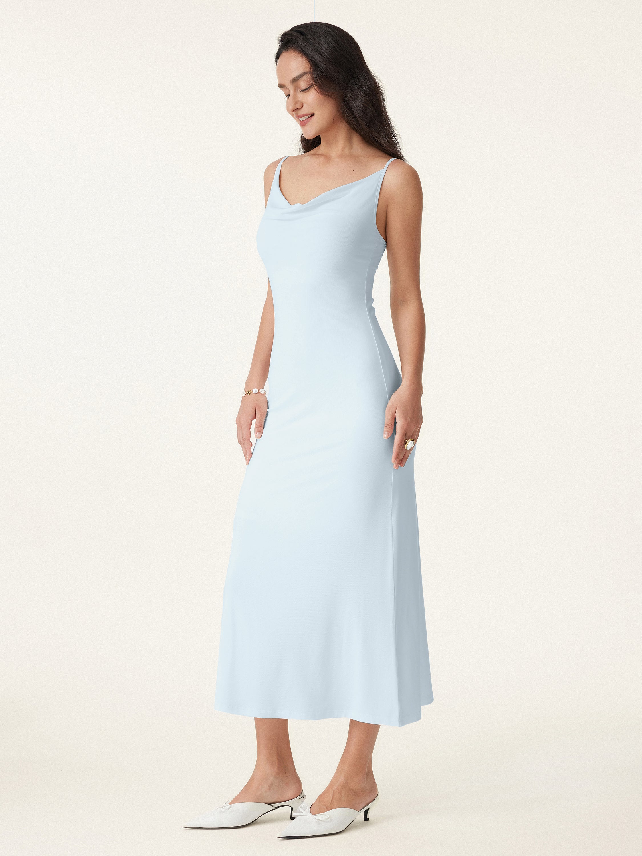 Effortless Vacay Cowl Neck Midi Brami Dress