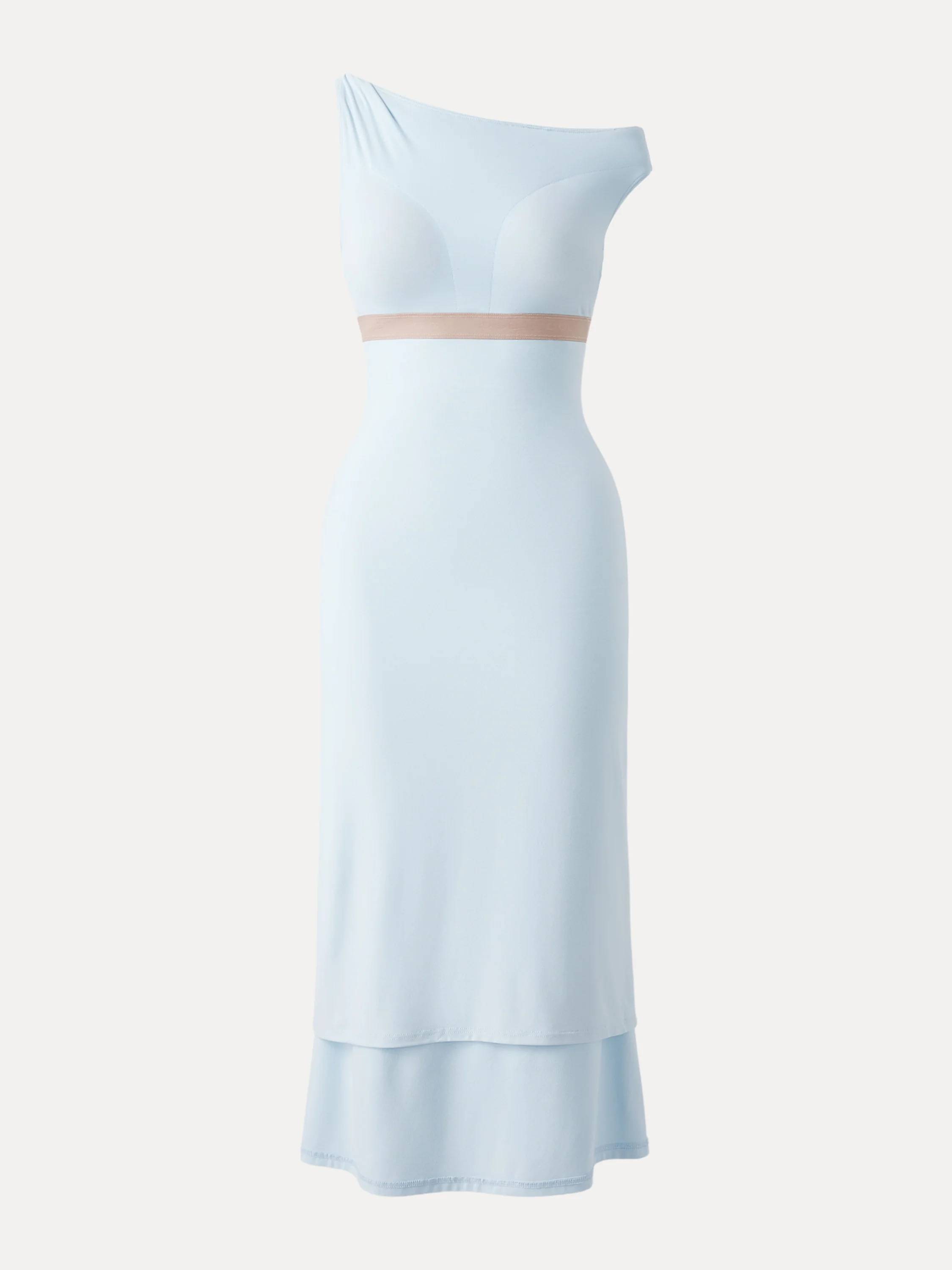 Asymmetrical Twisted Shoulder Ruched Maxi Brami Dress