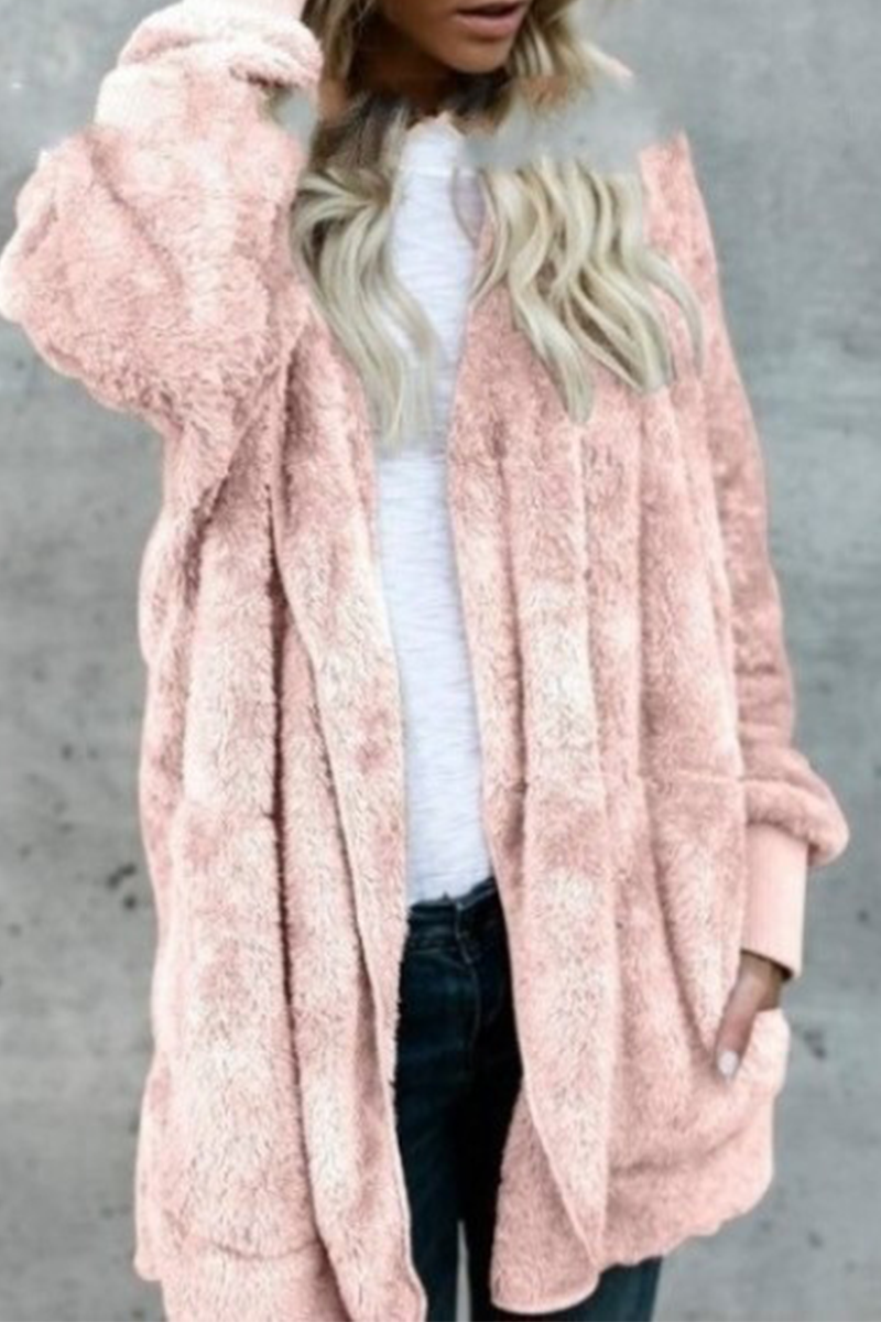 Kaynafashions - Casual Solid Patchwork Hooded Collar Outerwear(12 colors)