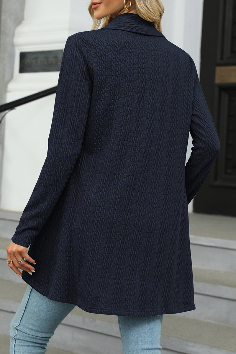 Kaynafashions - Casual Solid Asymmetrical Turndown Collar Tops