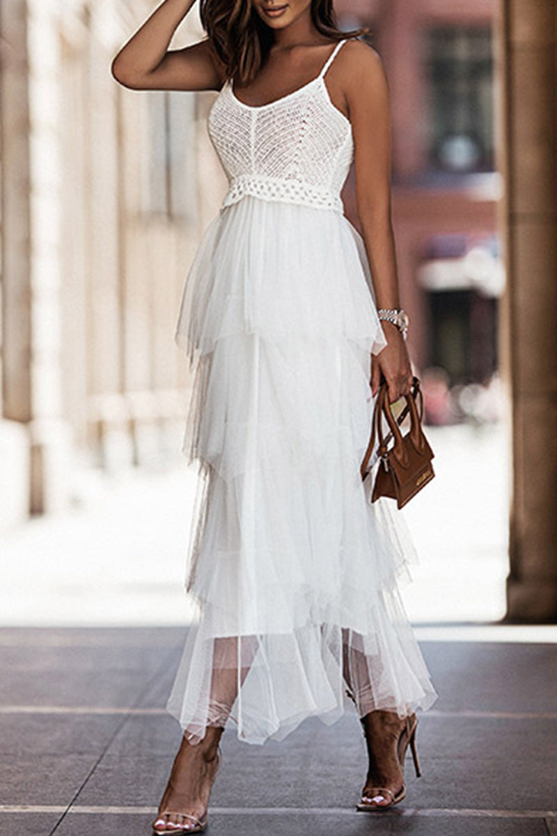 Kaynafashions - Celebrities Elegant Solid Patchwork Princess Dresses