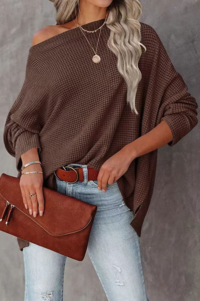 Kaynafashions - Casual Solid Patchwork One Shoulder Tops(5 colors)