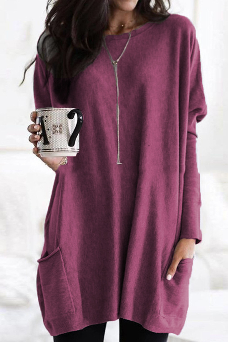 Kaynafashions - Fashion Solid Patchwork O Neck Tops