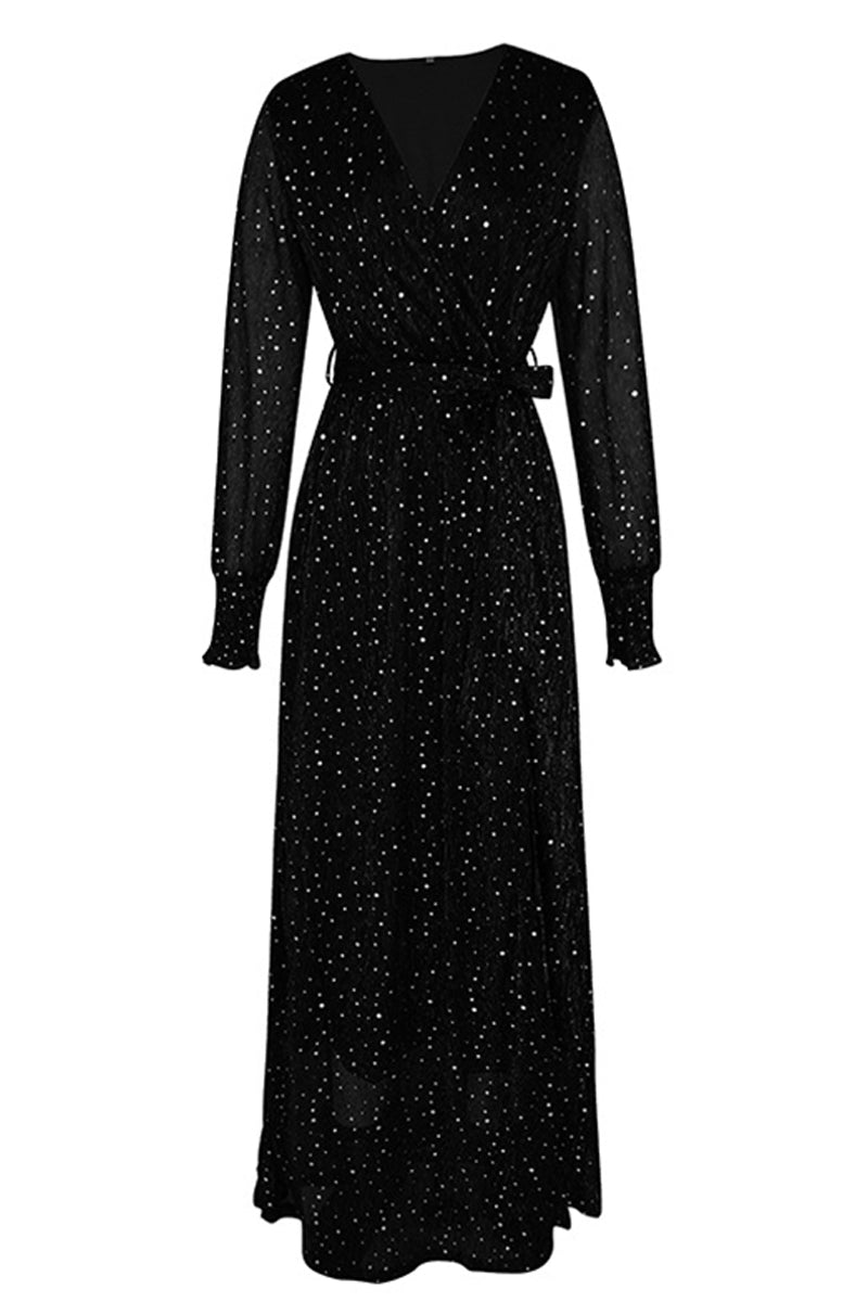 Kaynafashions - Elegant Formal Solid With Belt V Neck A Line Dresses(5 Colors)