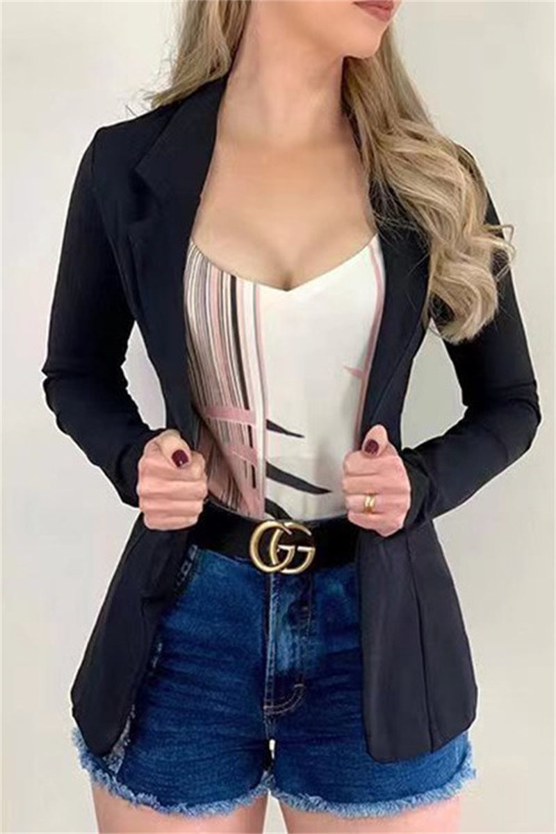 Kaynafashions - Fashion Casual Solid Color Slim Lapel Outerwear(6 Colors)