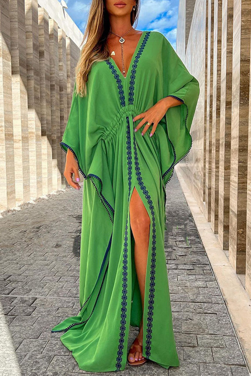 Kaynafashions - Plus Size Bohemian College Print Asymmetrical Irregular Dress Dresses