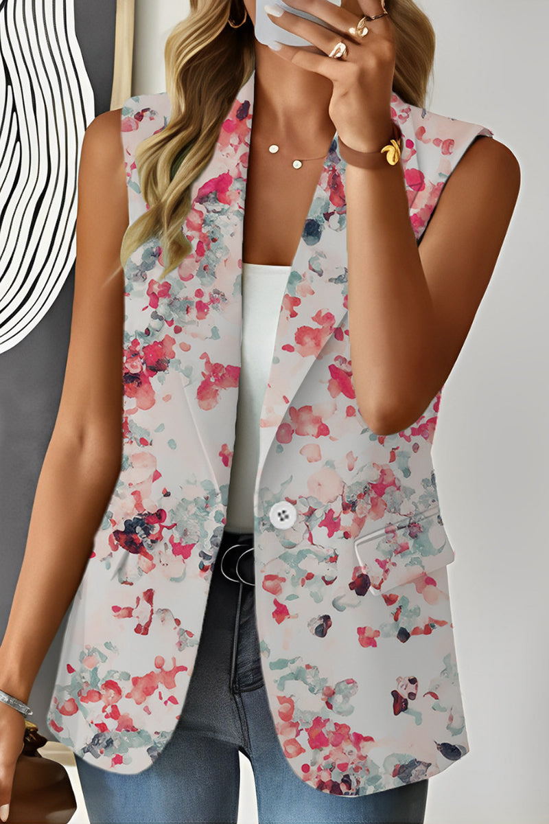 Kaynafashions - Work Elegant Print Turn-back Collar Tops