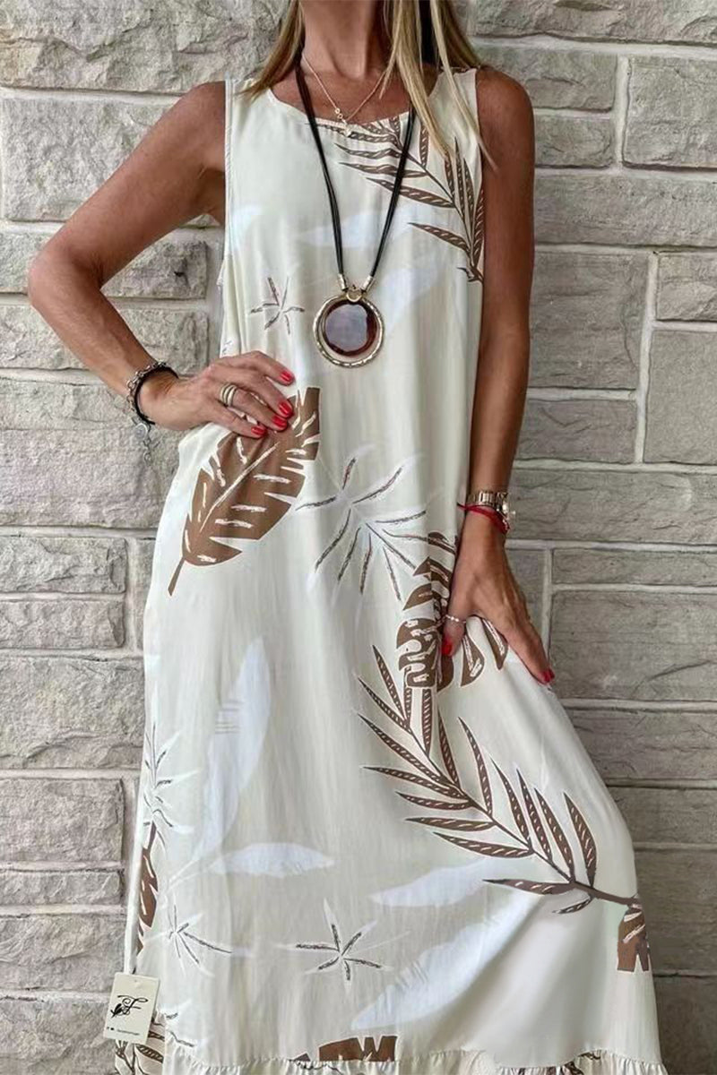 Kaynafashions - Casual Vacation Floral O Neck Printed Dress Dresses