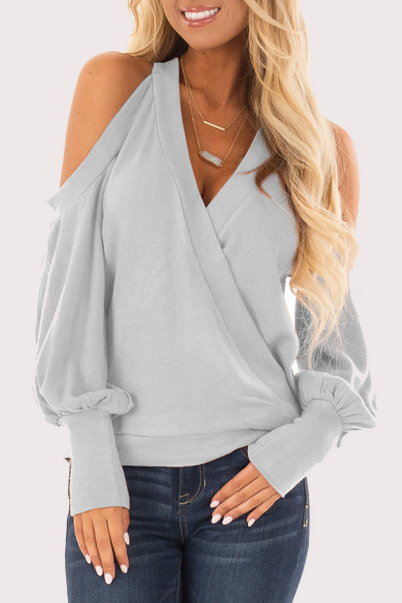 Kaynafashions - Casual Solid V Neck Tops