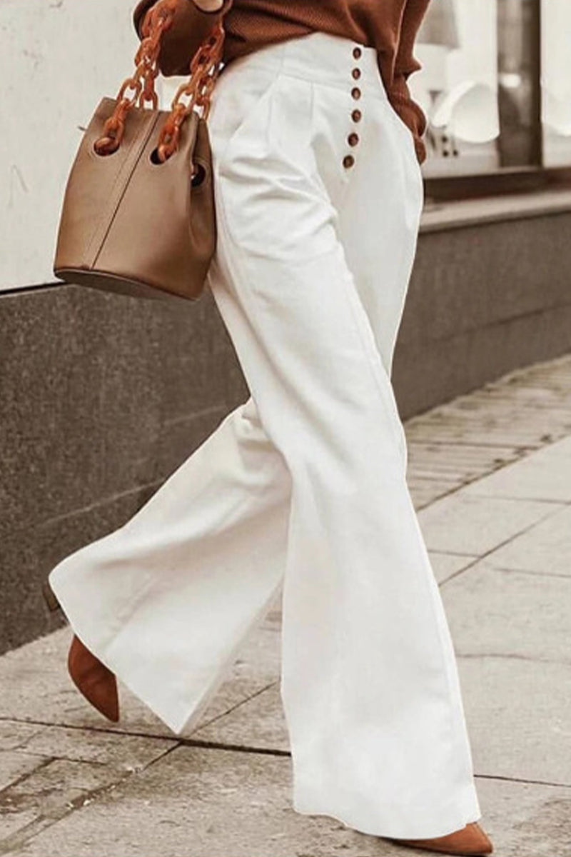 Kaynafashions - Casual Simplicity Solid Pocket High Waist Solid Color Bottoms(3 Colors)