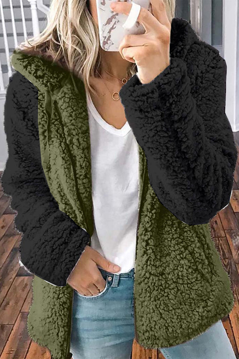 Kaynafashions - Casual Solid Pocket O Neck Outerwear(5 Colors)