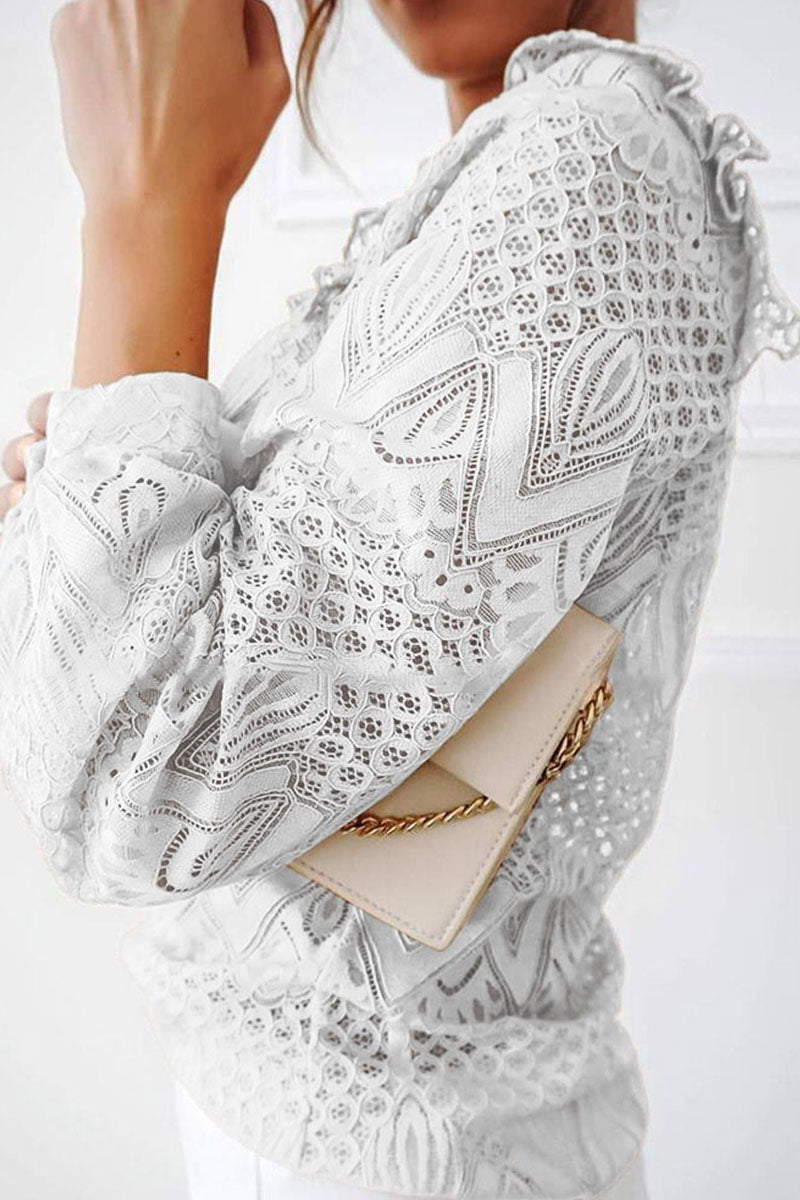 Kaynafashions - Fashion Sweet Solid Patchwork O Neck Tops(3 Colors)