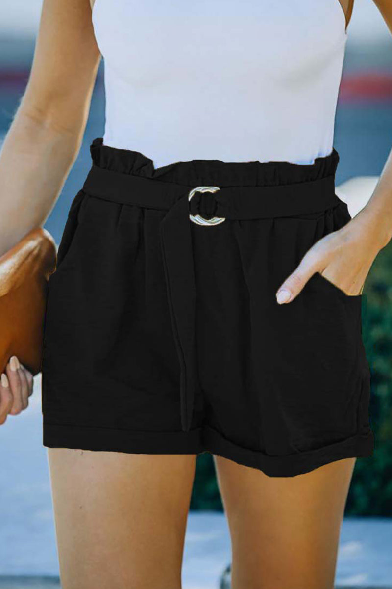 Kaynafashions - Casual Solid Pocket Loose High Waist Straight Solid Color Bottoms(5 Colors)