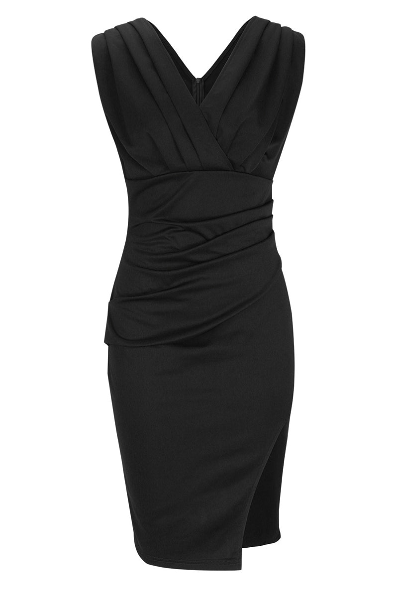 Kaynafashions - Celebrities Elegant Solid Slit Fold V Neck Evening Dress Dresses(4 Colors)