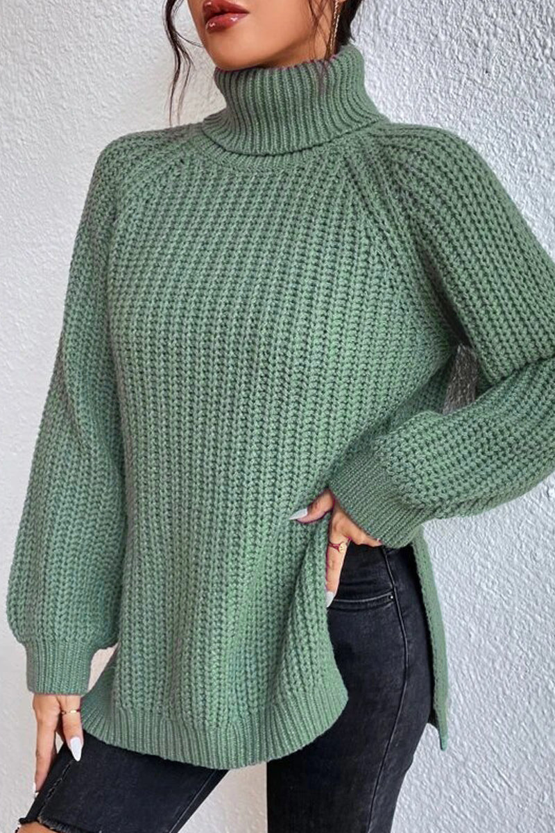 Kaynafashions - Casual Solid Basic Turtleneck Tops