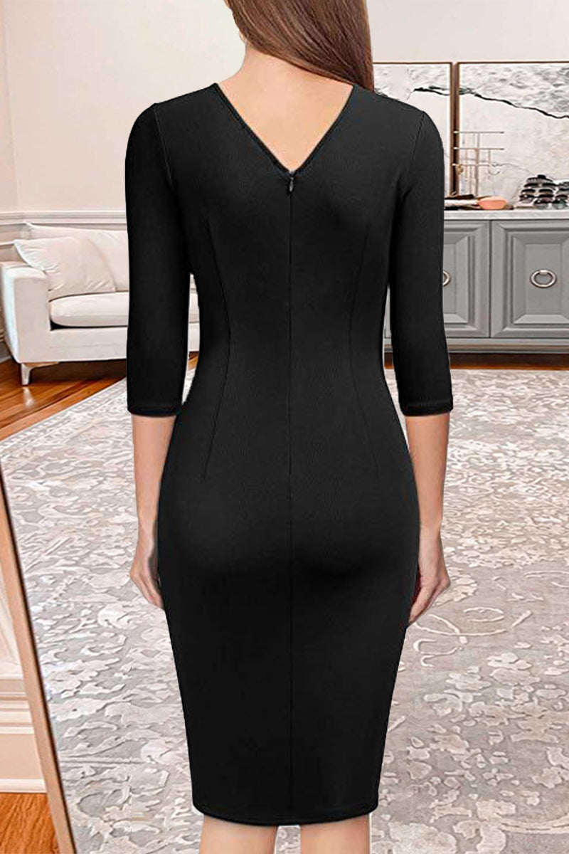 Kaynafashions - Simplicity Formal Solid With Belt Dresses(6 Colors)