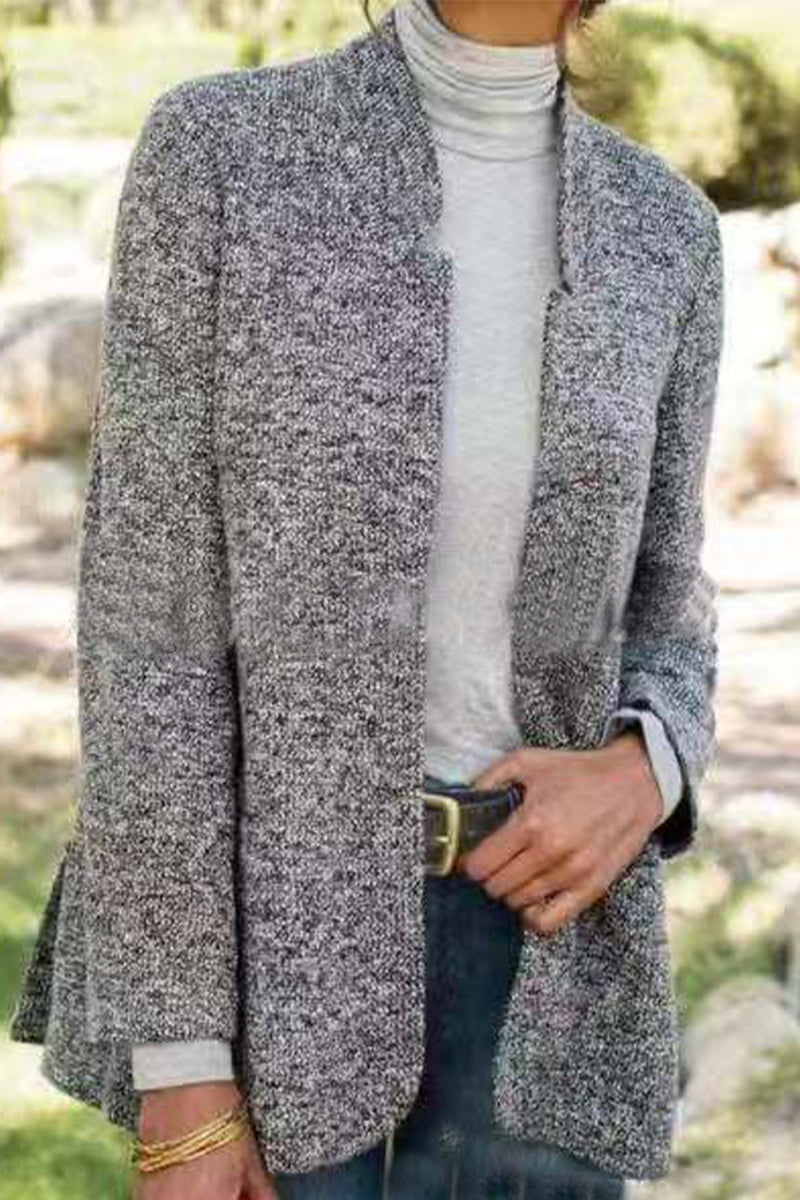 Kaynafashions - Casual Work Solid Color Turndown Collar Outerwear