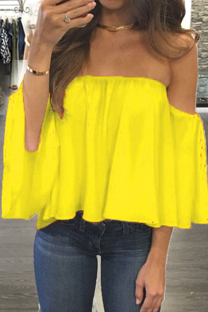 Kaynafashions - Fashion Casual Solid Patchwork Strapless Tops(8 Colors)
