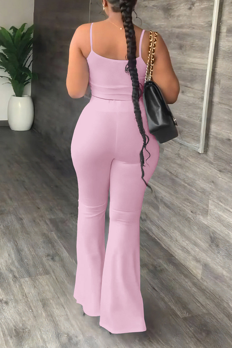Kaynafashions - Casual Simplicity Solid Backless U Neck Sleeveless Two Pieces(4 Colors)