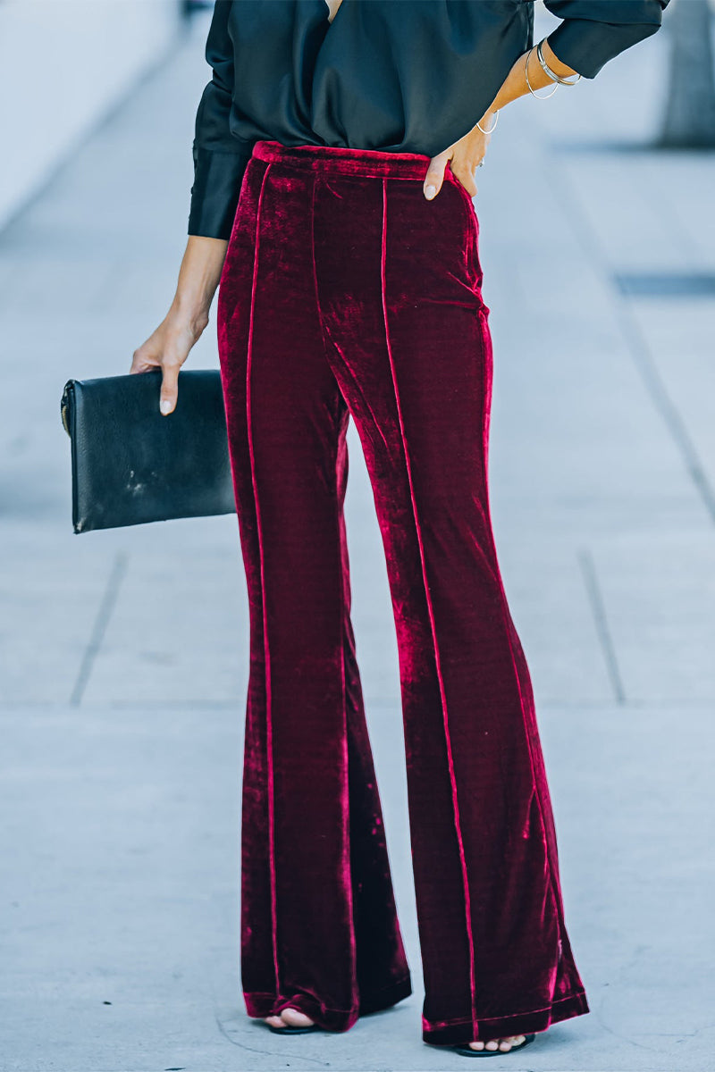 Kaynafashions - Street Elegant Boot Cut Mid Waist Speaker Bottoms(3 Colors)