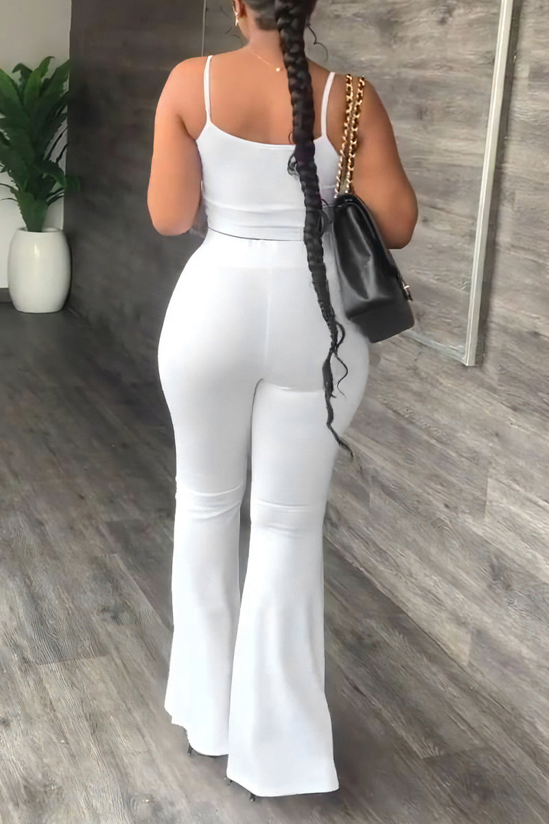 Kaynafashions - Casual Simplicity Solid Backless U Neck Sleeveless Two Pieces(4 Colors)