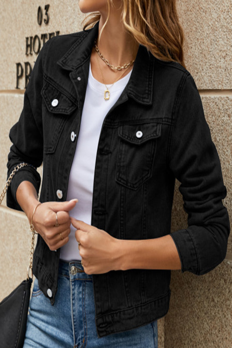 Kaynafashions - Casual Street Solid Patchwork Turndown Collar Outerwear