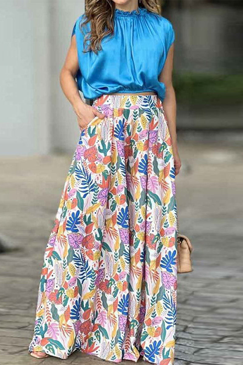 Kaynafashions - Elegant Print Fold Two Pieces