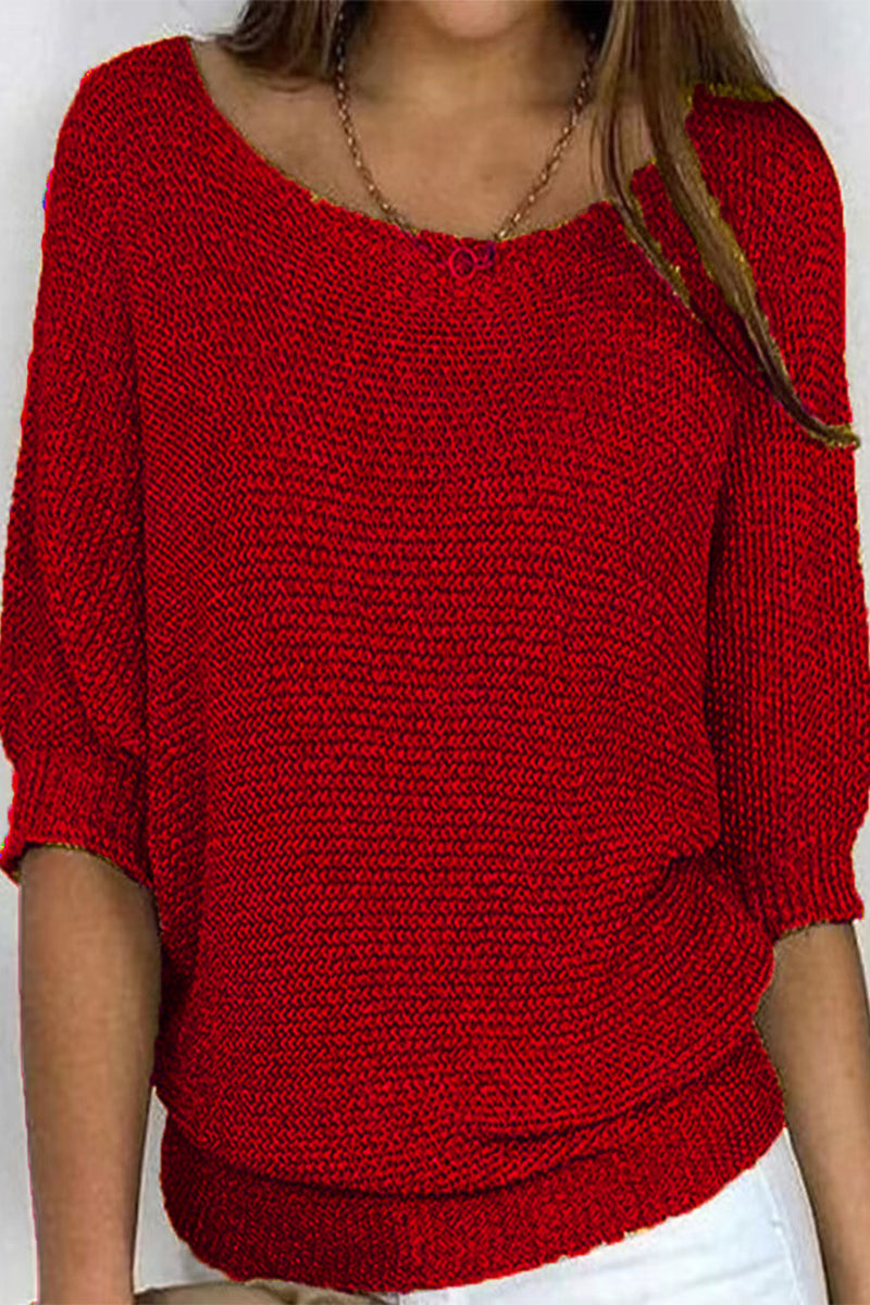 Kaynafashions - Casual Simplicity Solid O Neck Sweaters(11 Colors)
