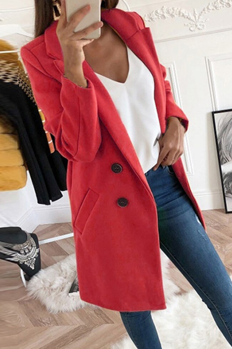 Kaynafashions - Casual Solid Patchwork Turndown Collar Outerwear(9 colors)