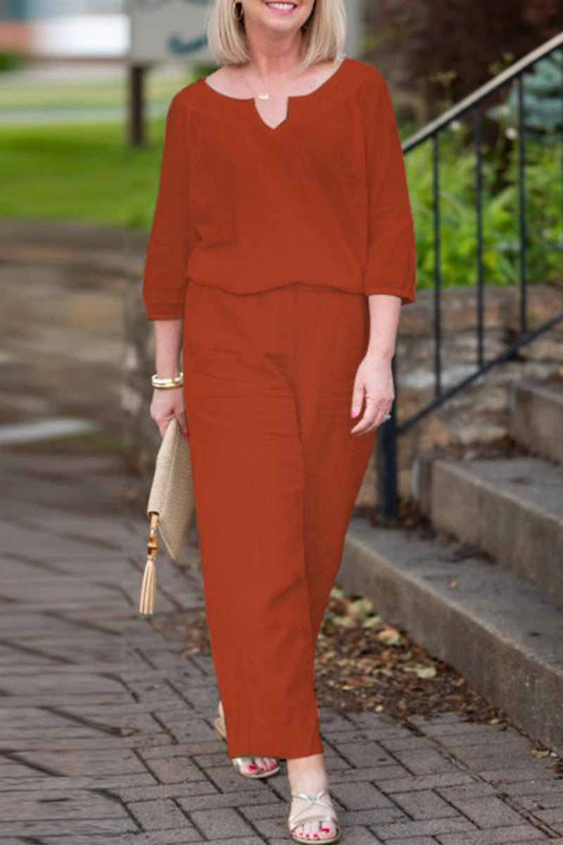 Kaynafashions - Casual Solid O Neck Half Sleeve Two Pieces