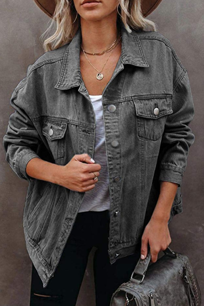 Kaynafashions - Casual Street Solid Patchwork Turndown Collar Outerwear