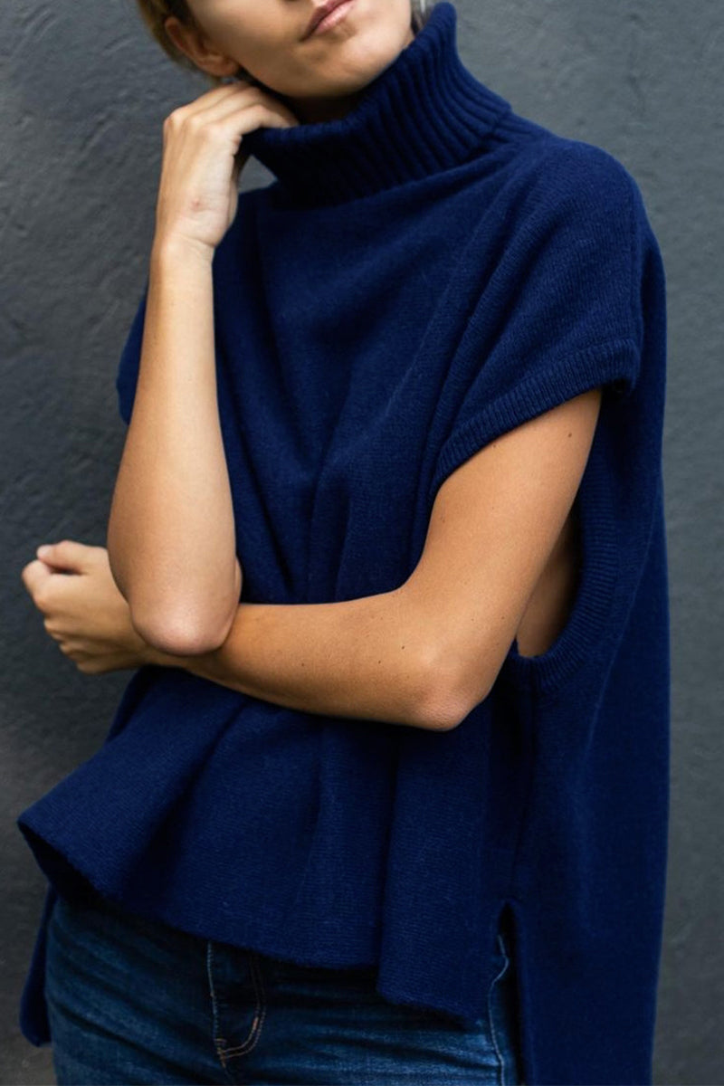 Kaynafashions - Work British Style Solid Patchwork Turtleneck Tops